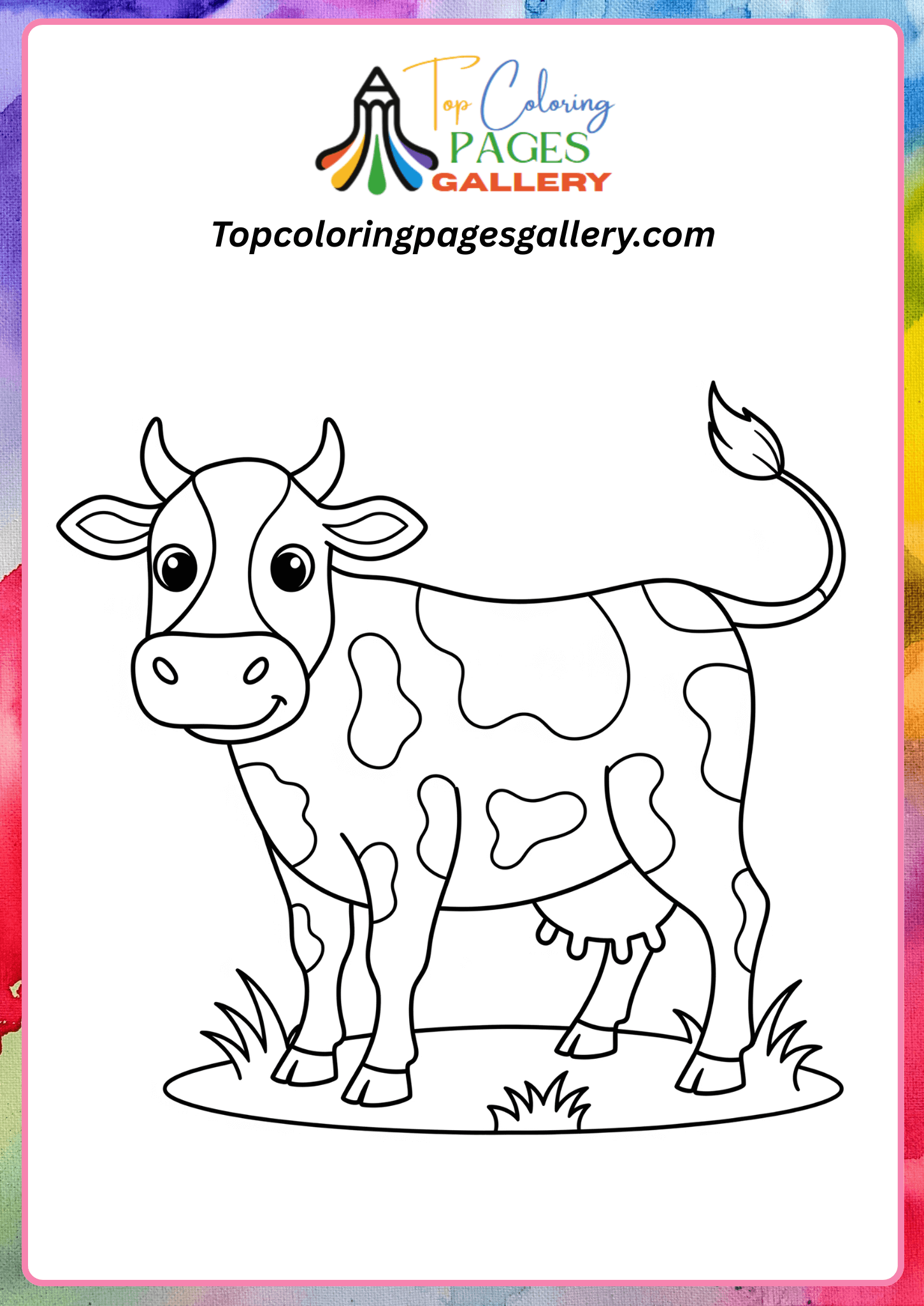 simple cow coloring page