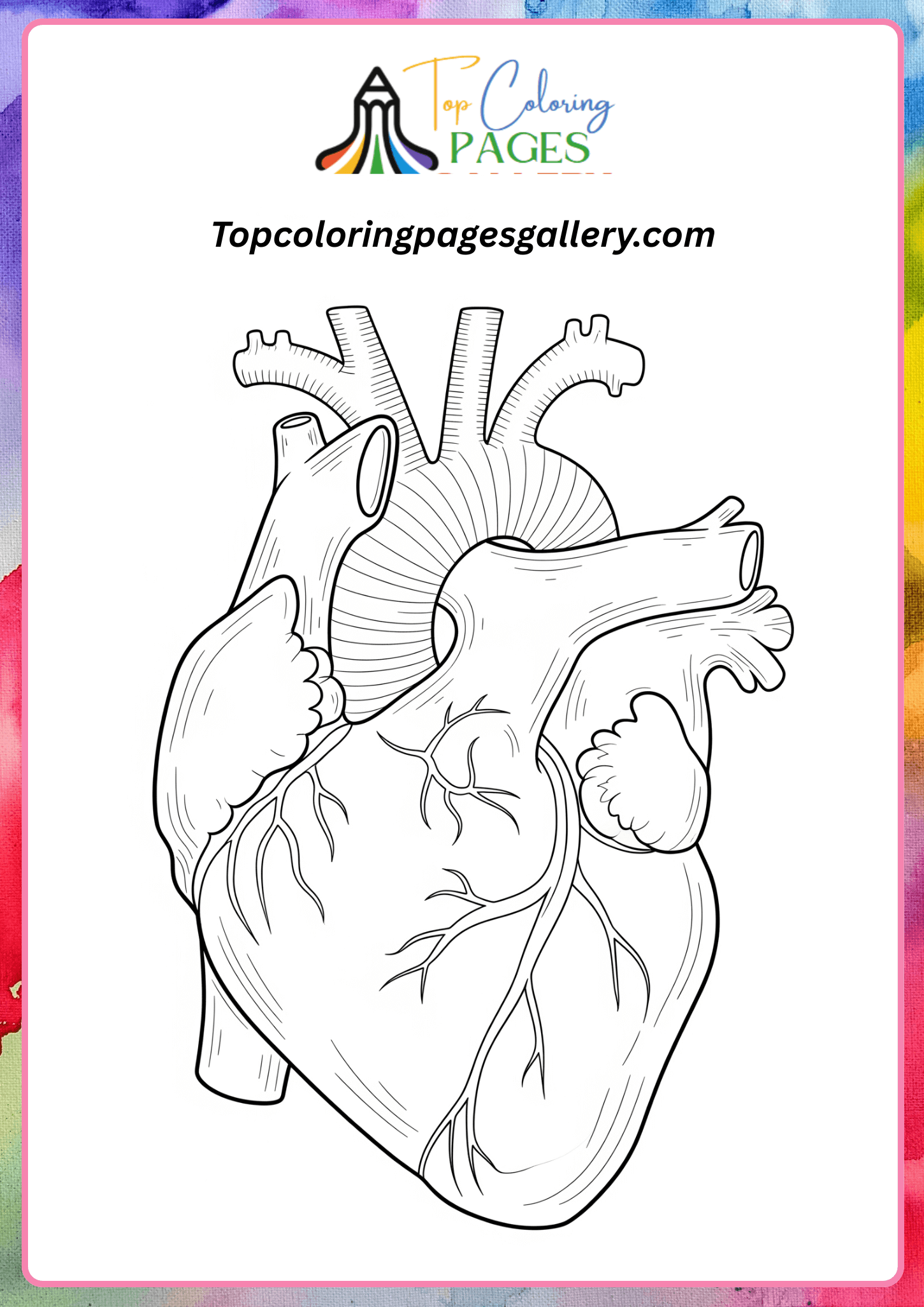 realistic heart coloring page
