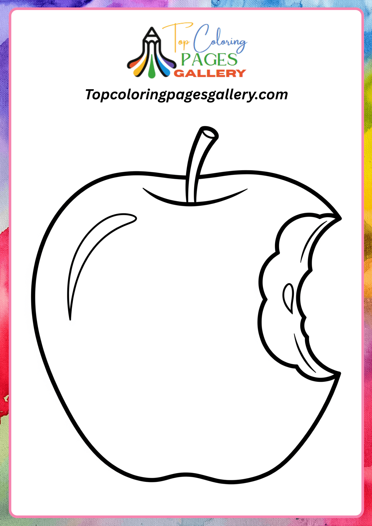 half bitten apple drawing