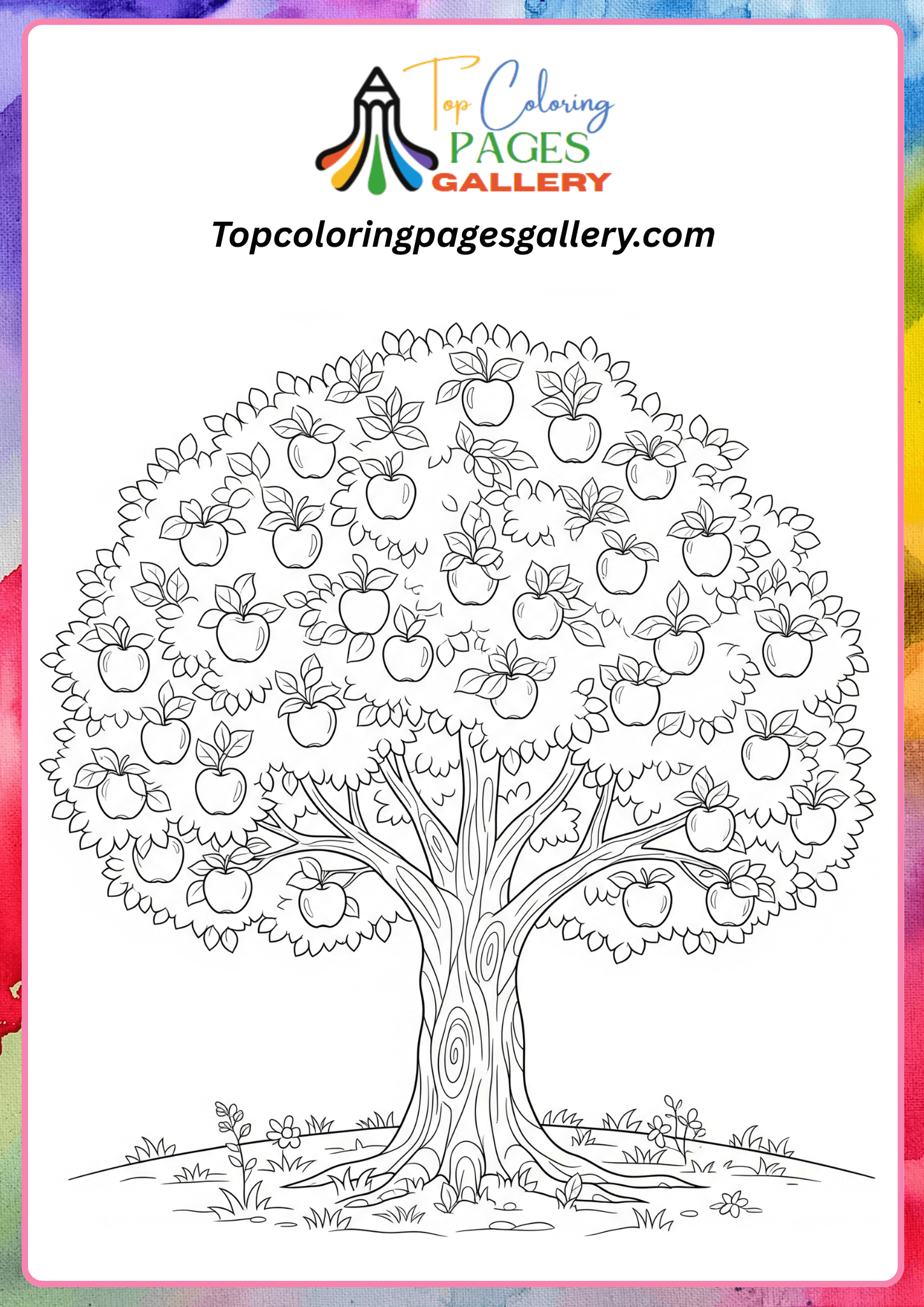 apple coloring tree