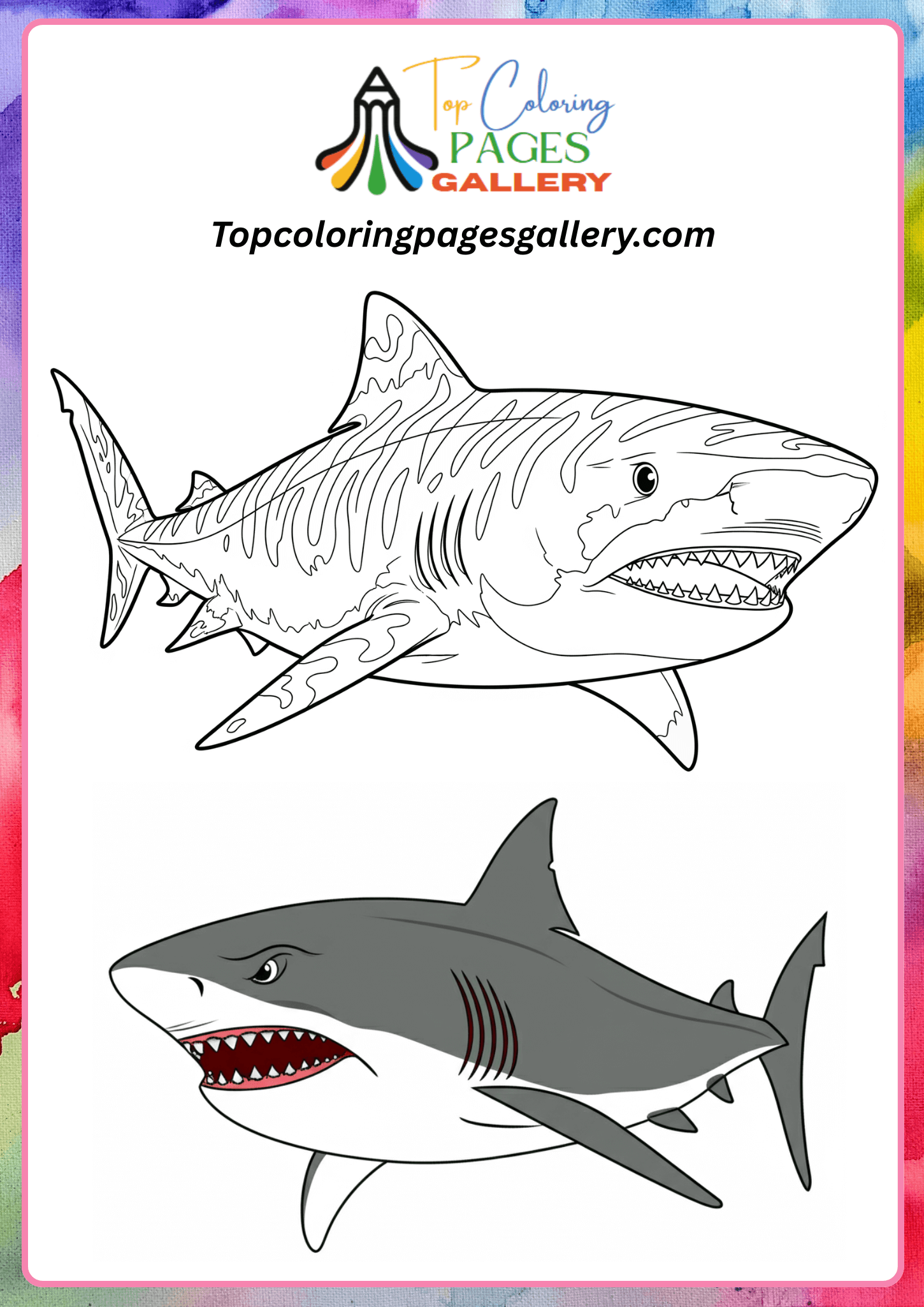shark coloring pages realistic