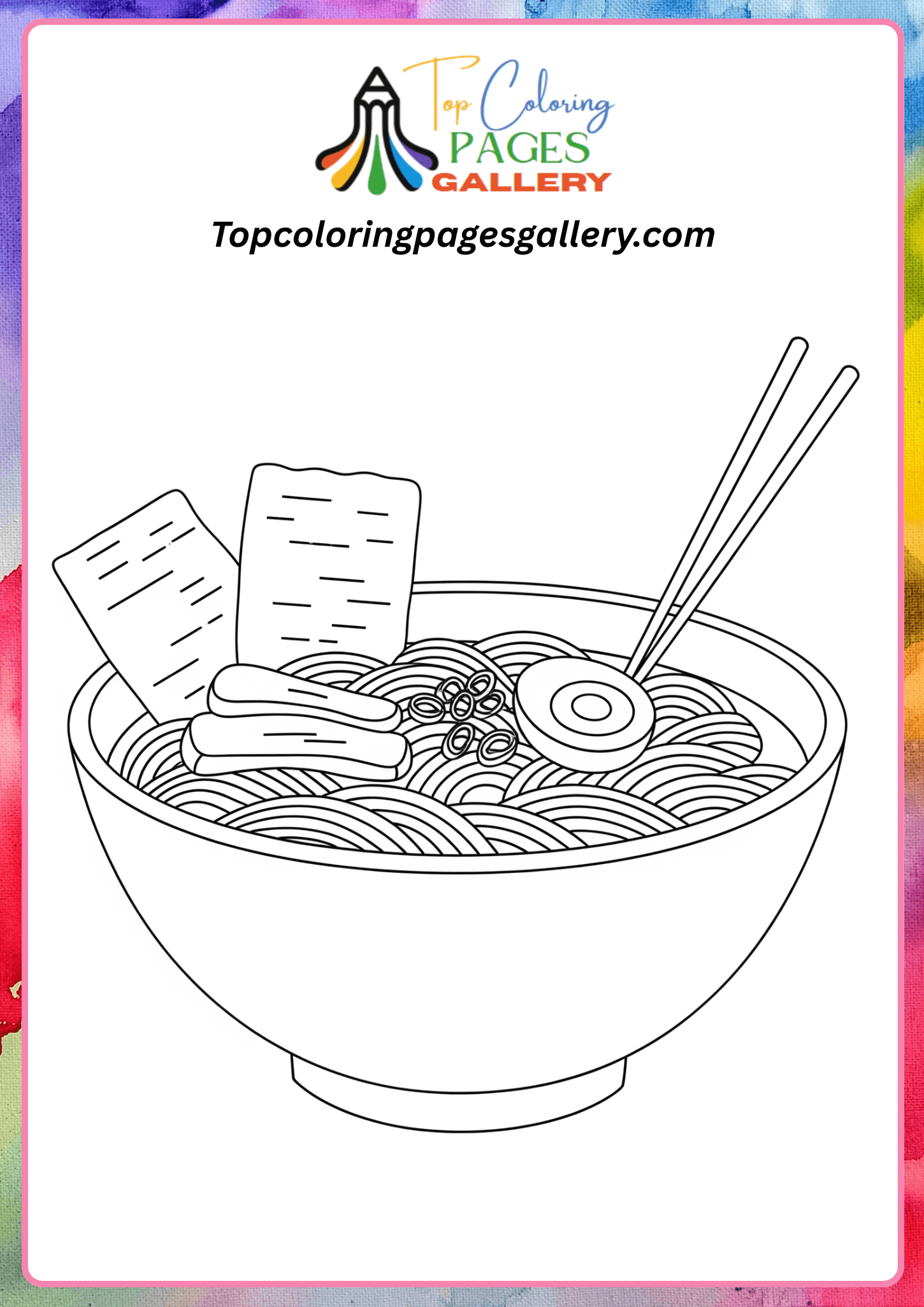 Ramen coloring page printable