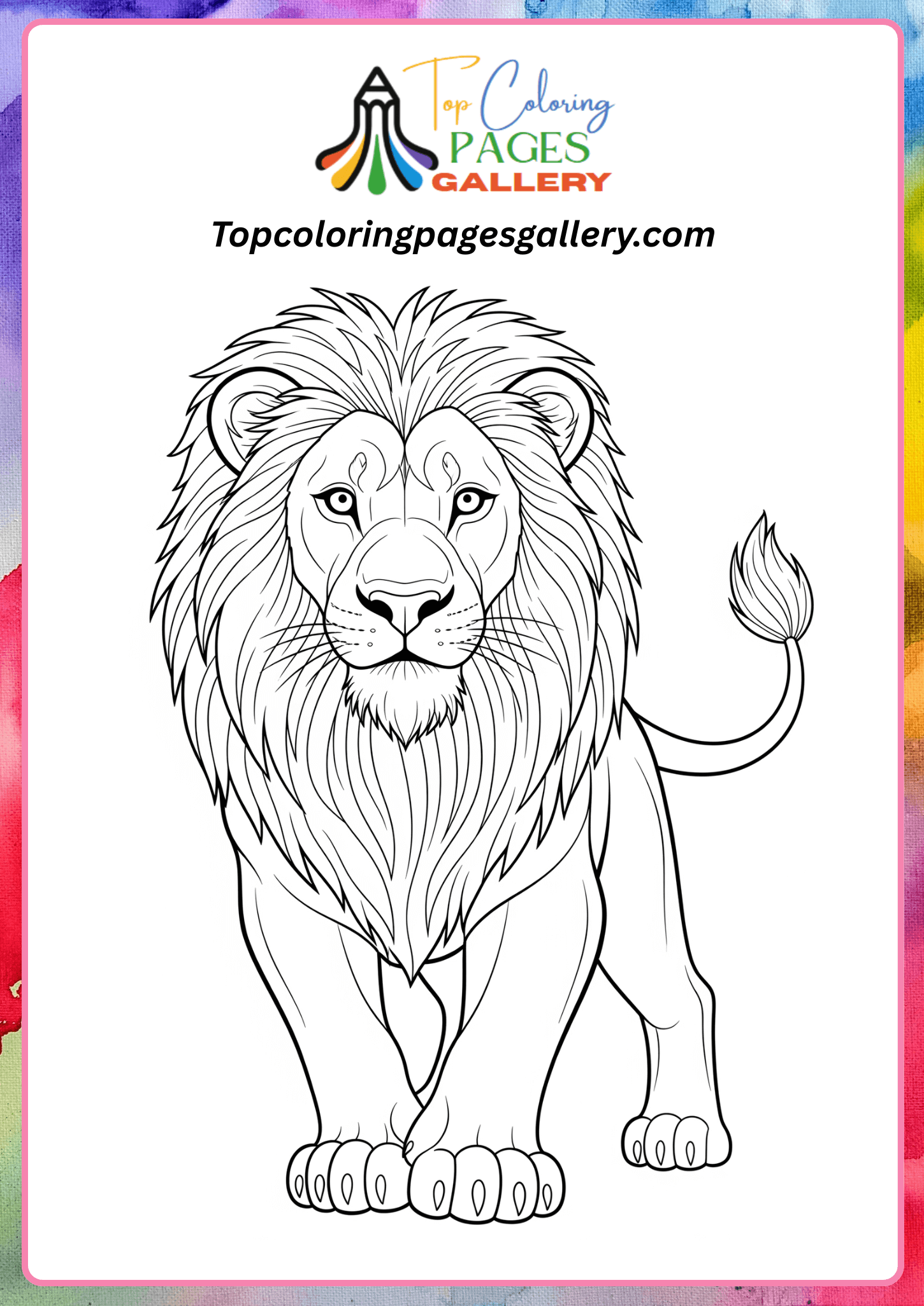 Complete lion for coloring