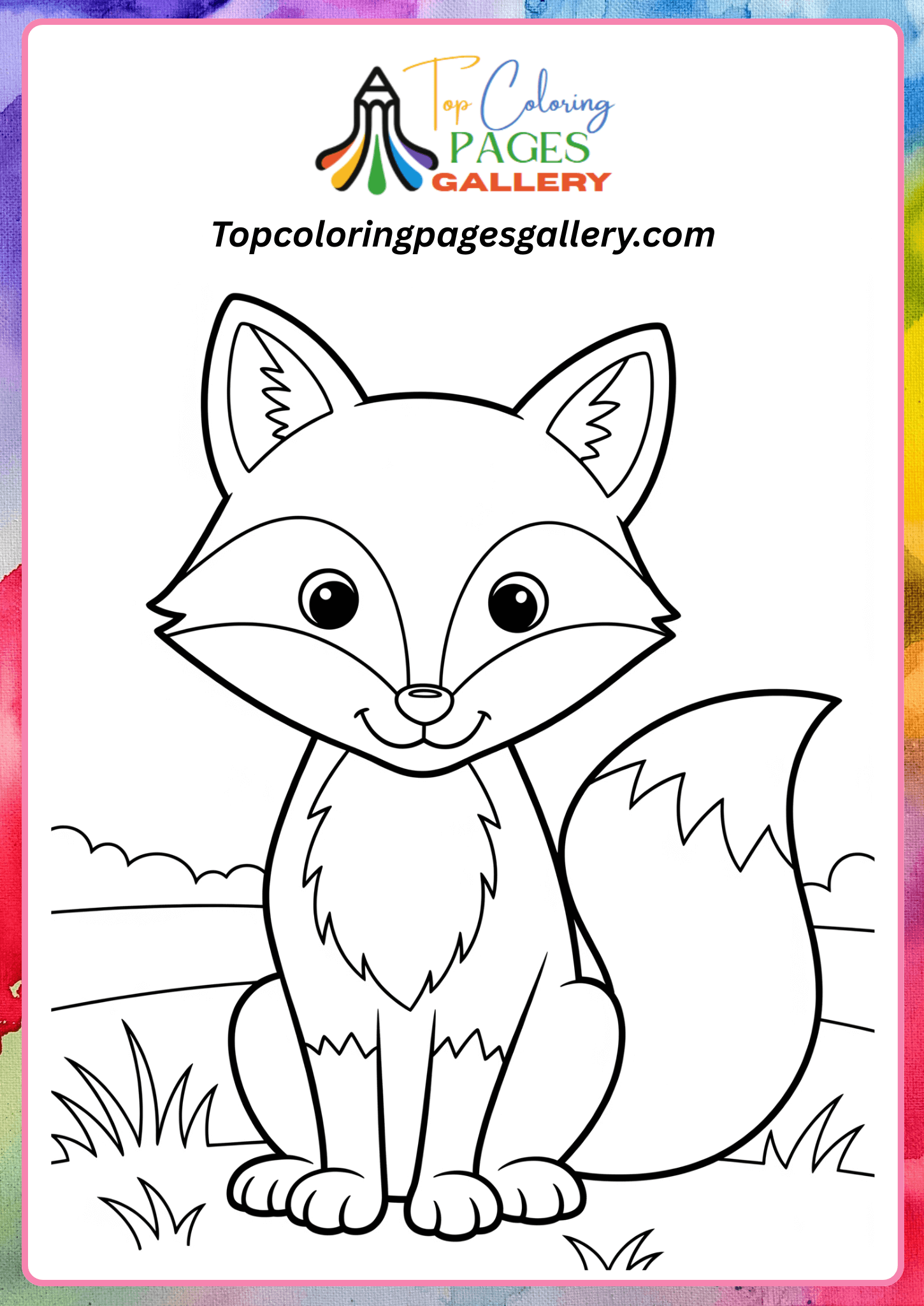 easy fox coloring page