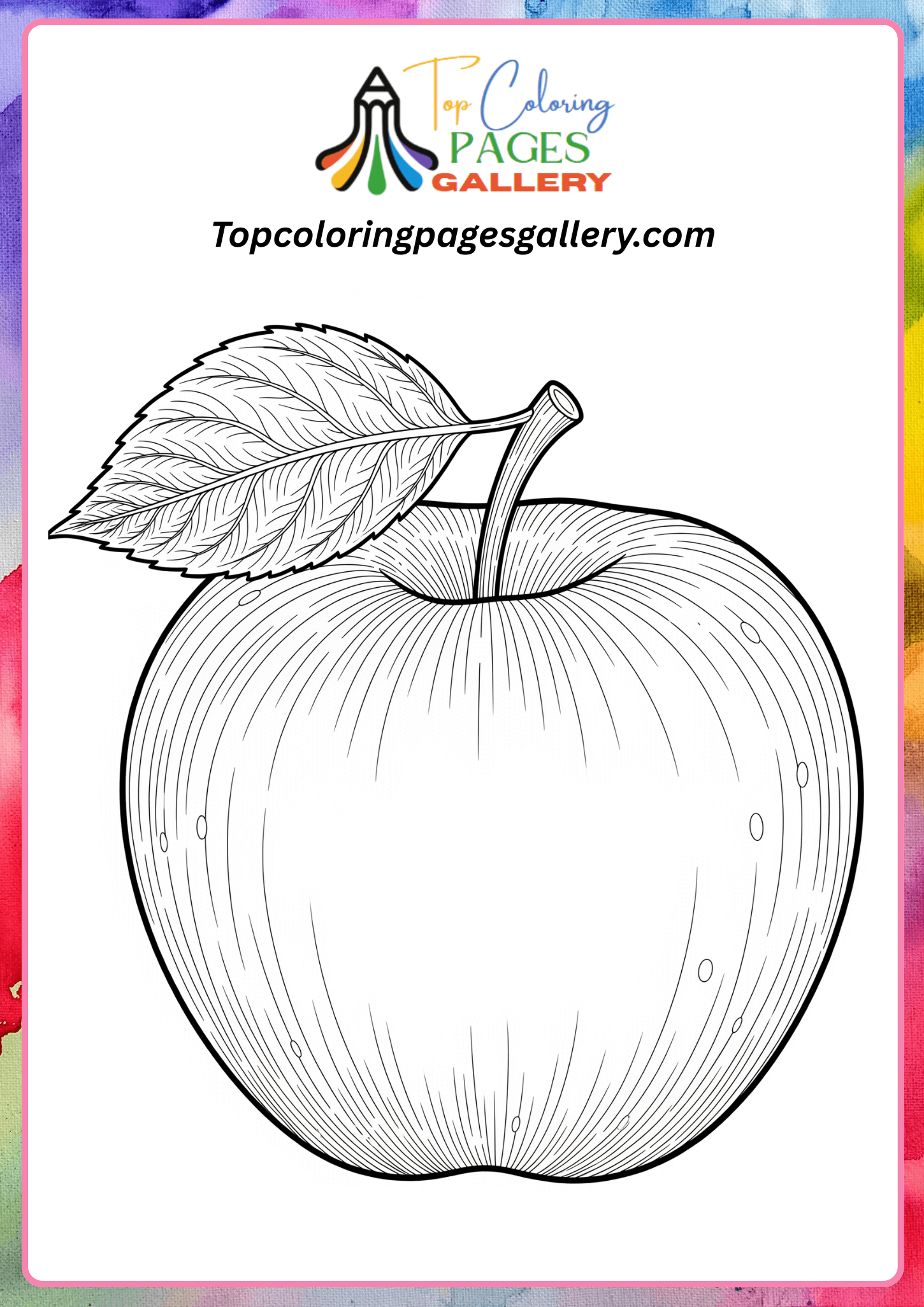realistic apple coloring page