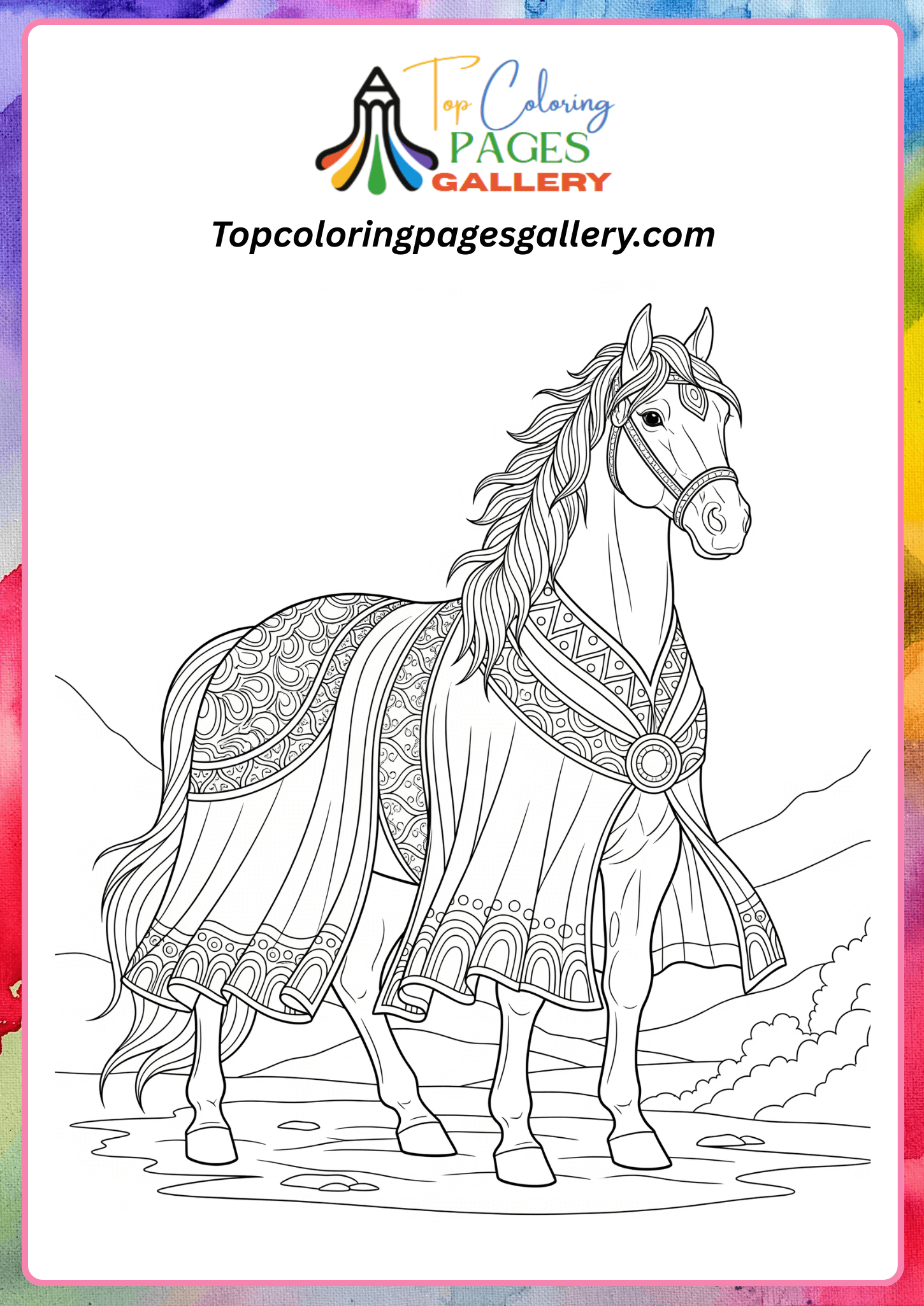 horse robe coloring page