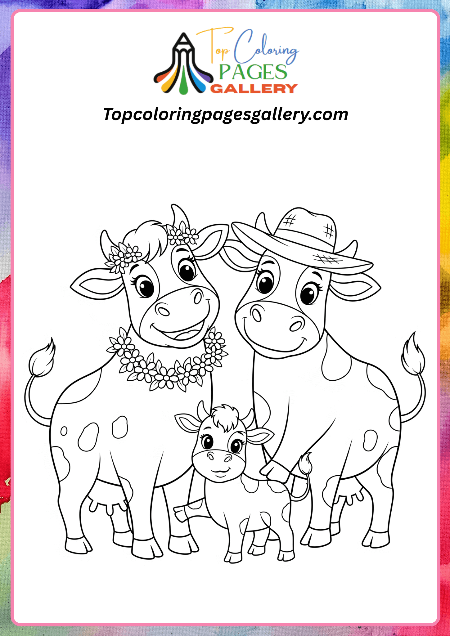 father mother and baby cow