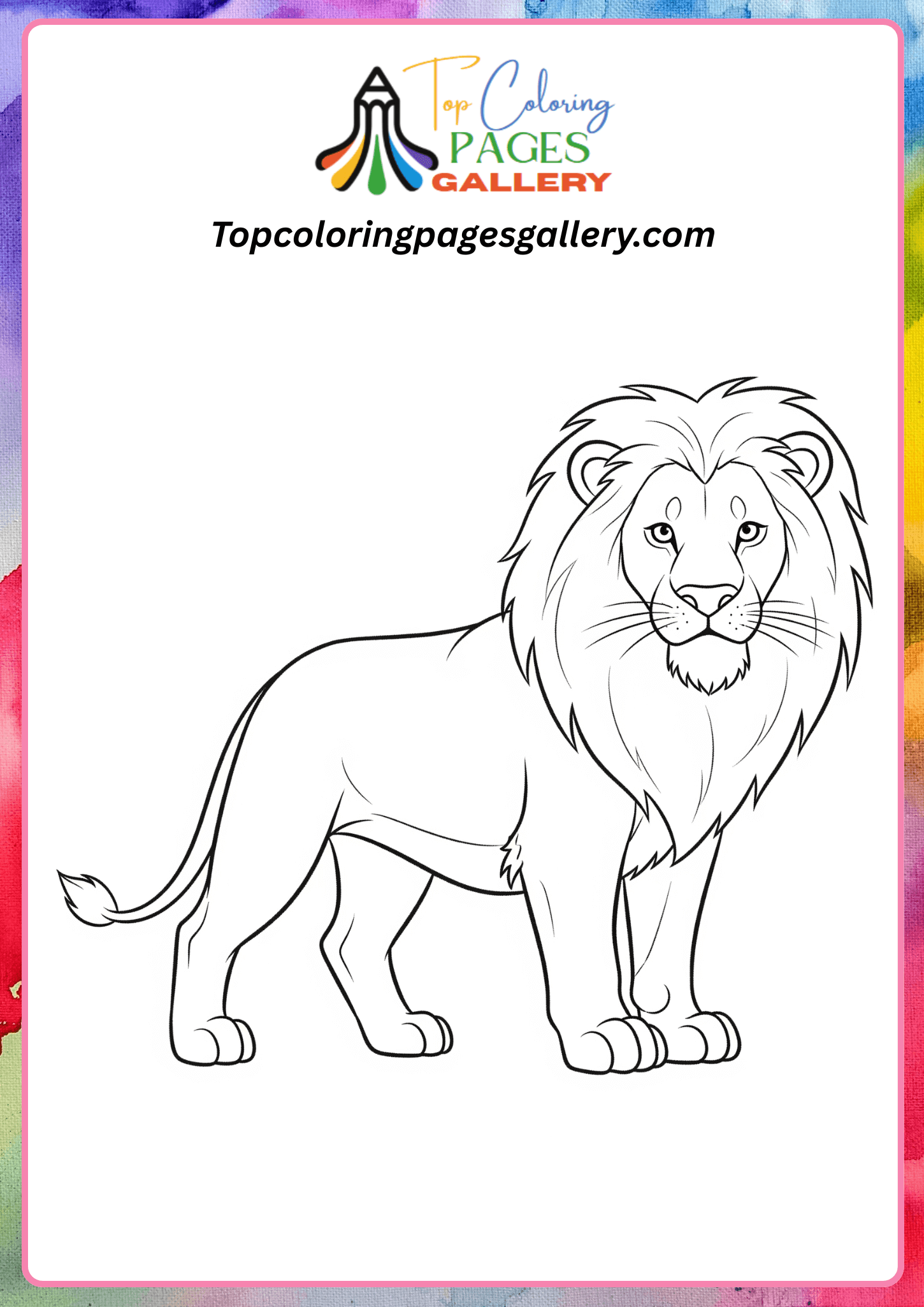 simple lion coloring page