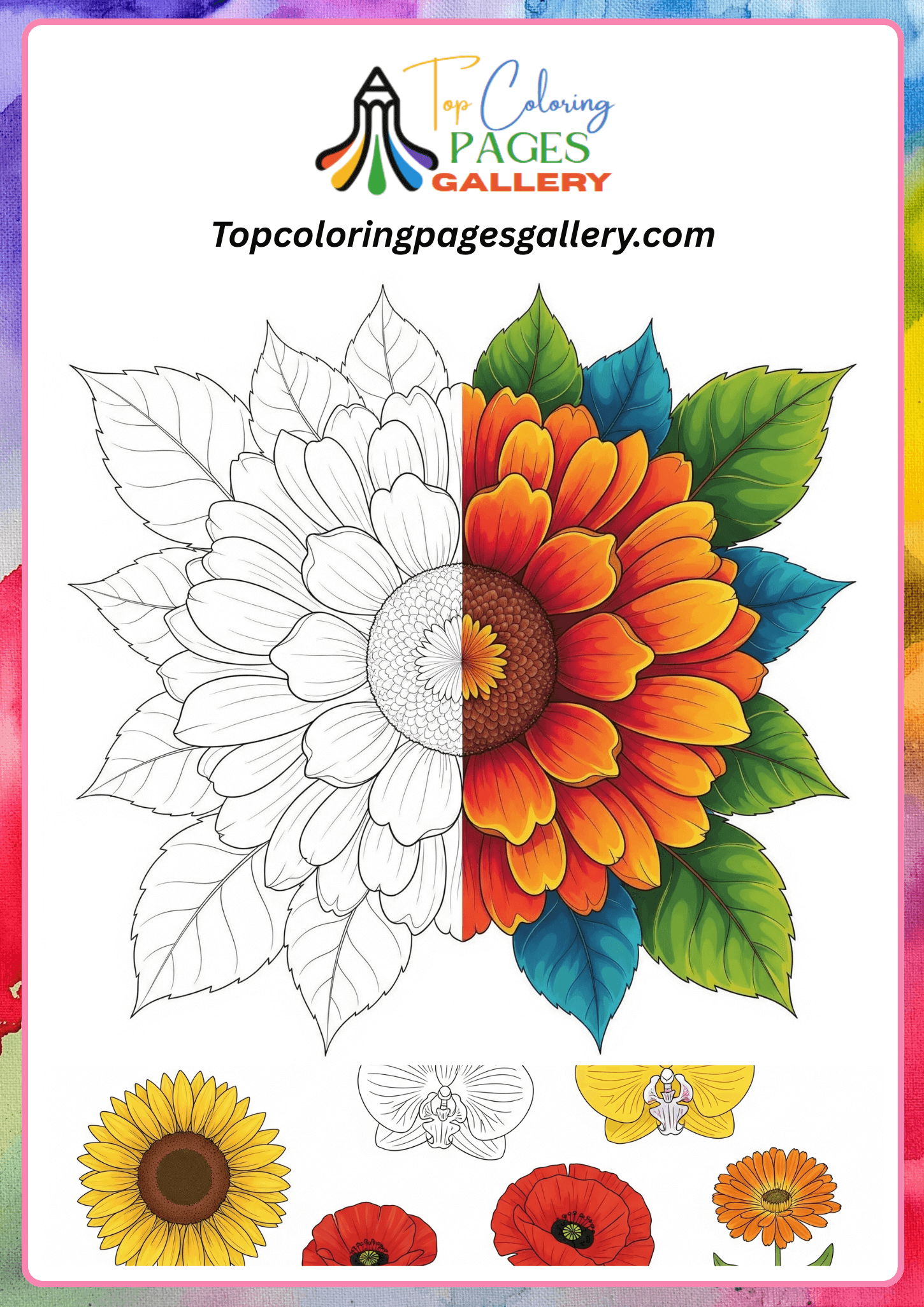 beautiful flower coloring page
