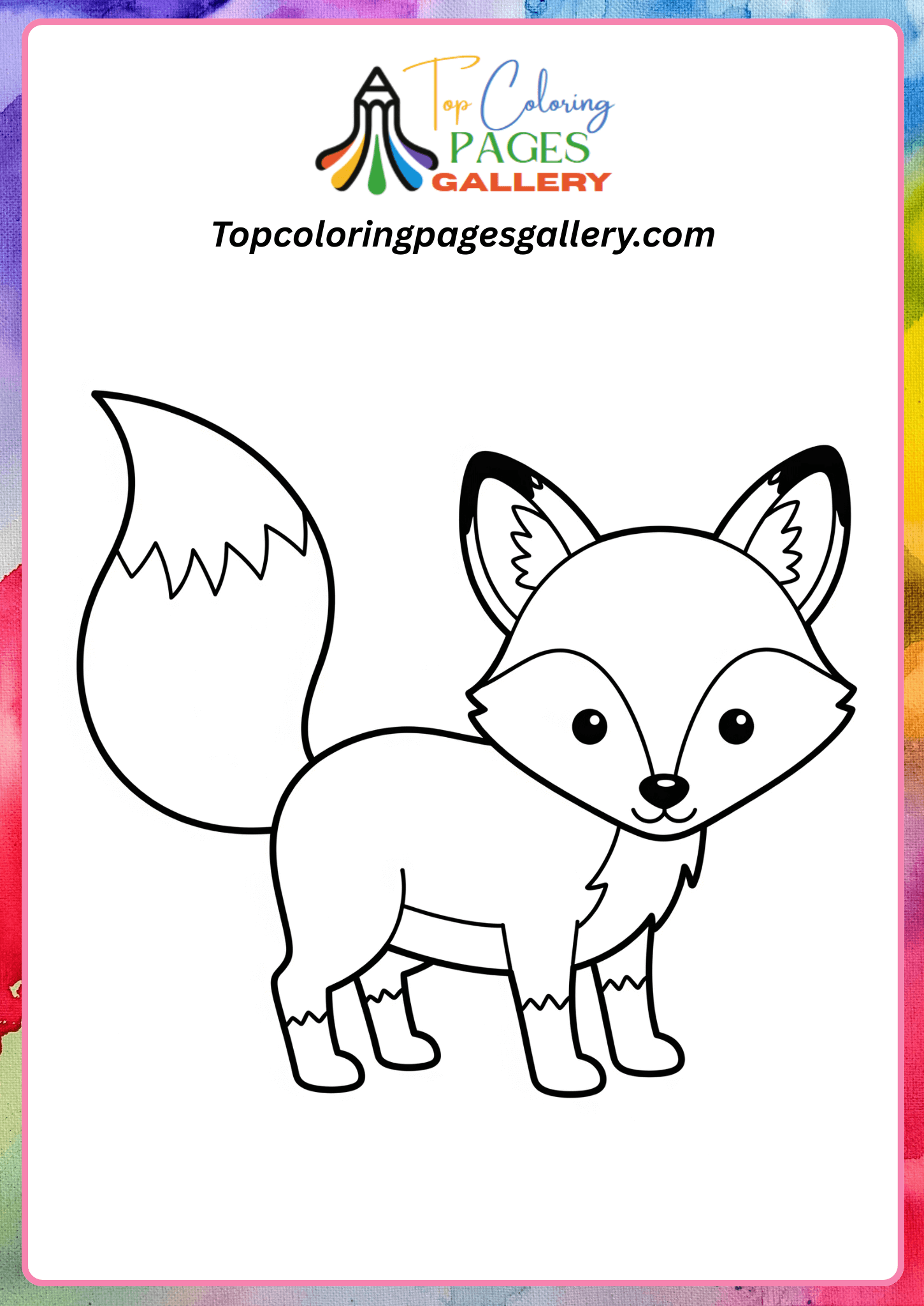 Simple fox coloring printable