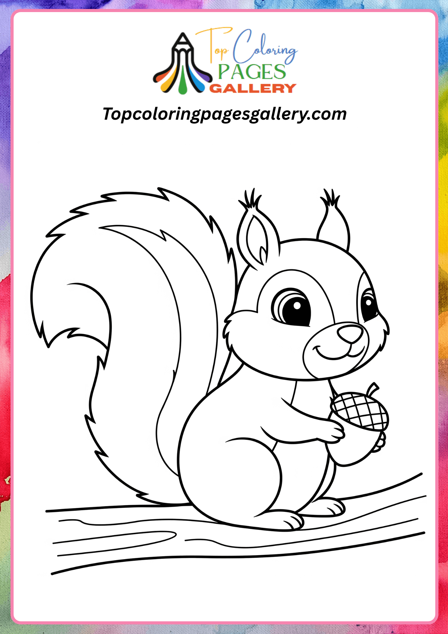 Preschool squirrel coloring printables