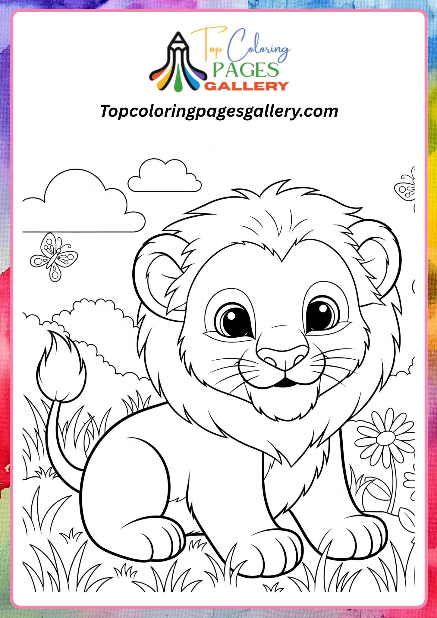 cute lion coloring page