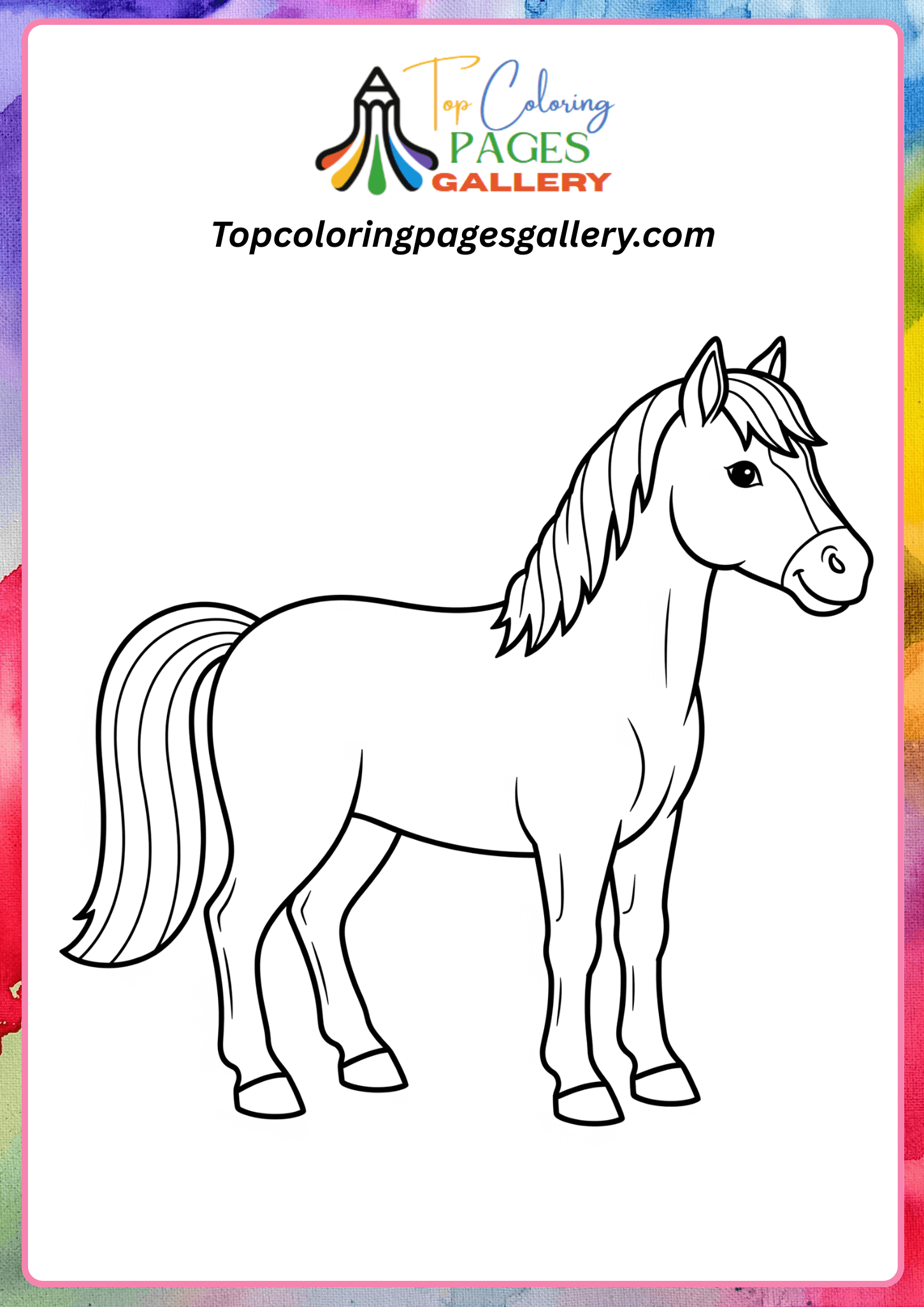 simple horse coloring page