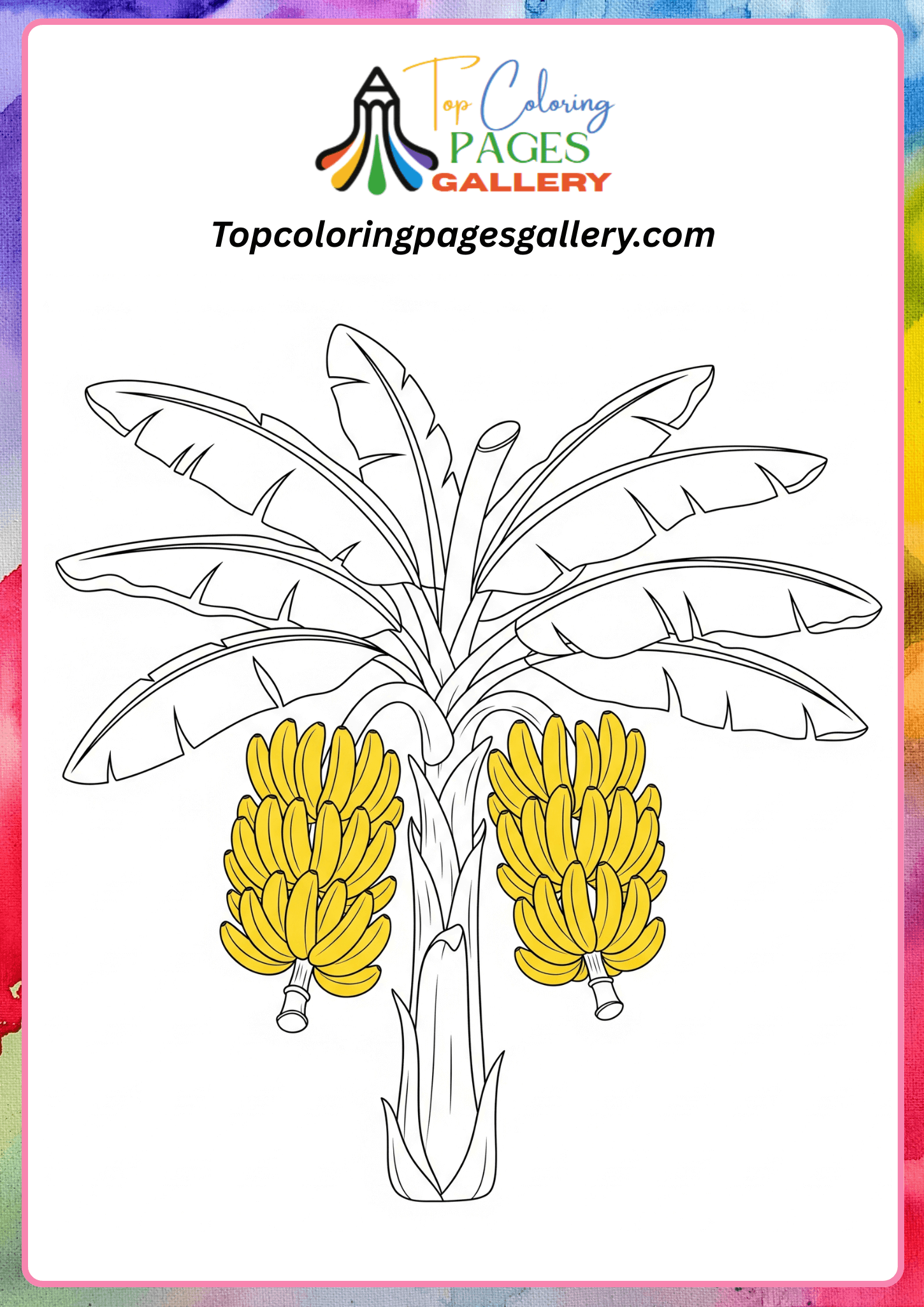 banana tree coloring page