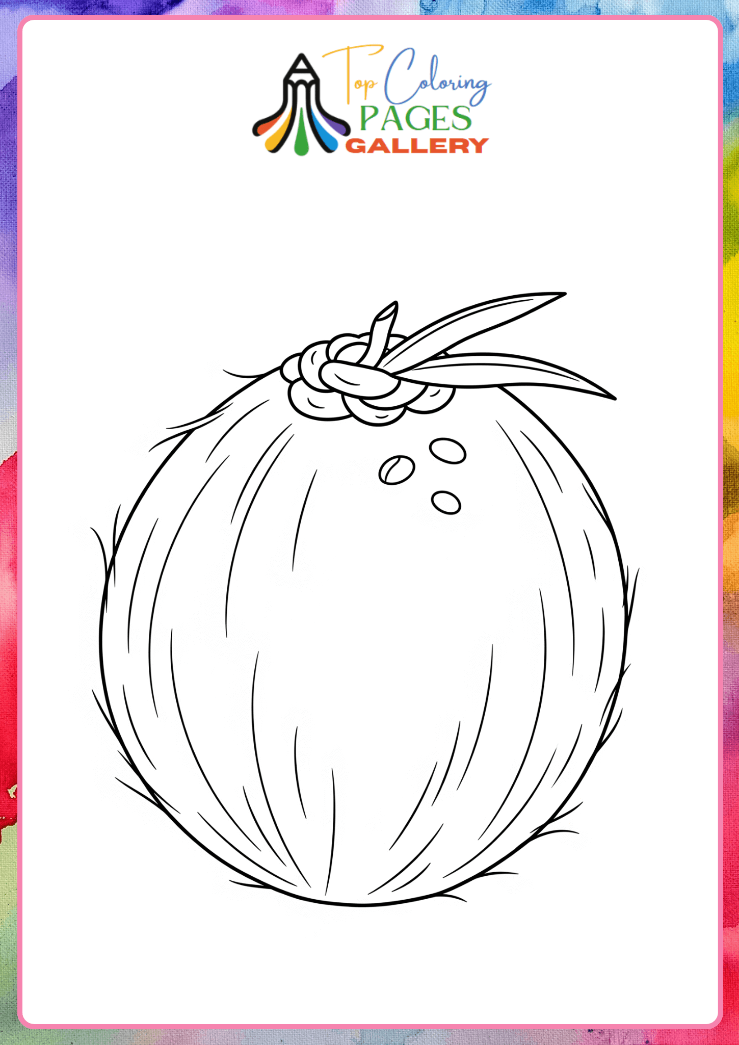 Simple Coconut Coloring Page