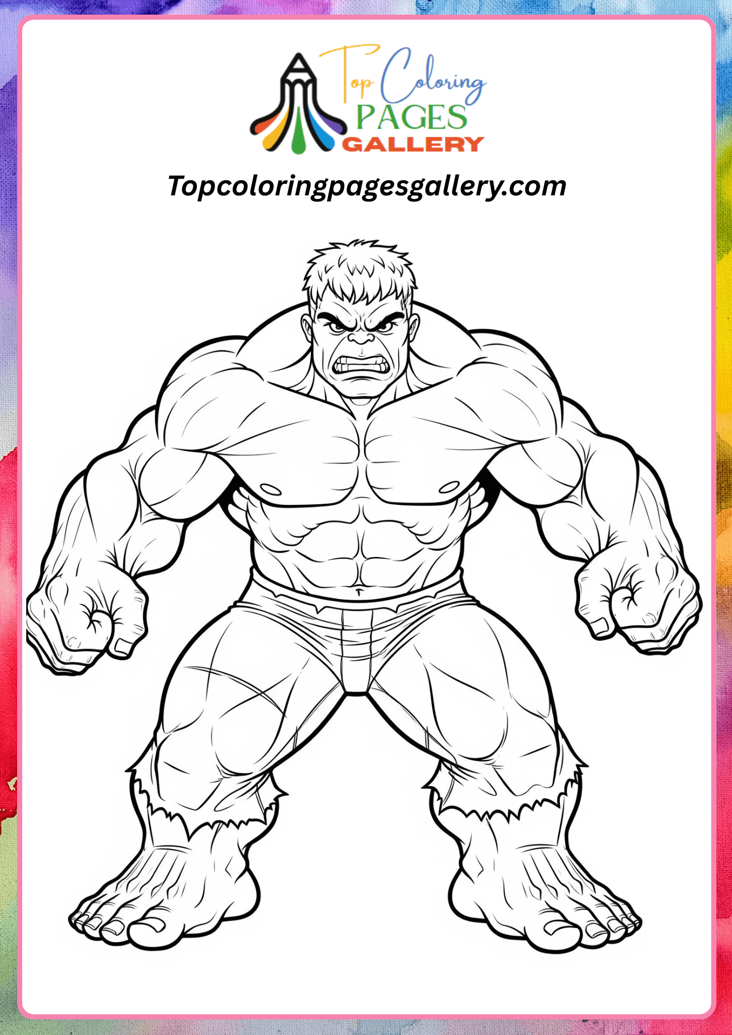 Angry hulk coloring page
