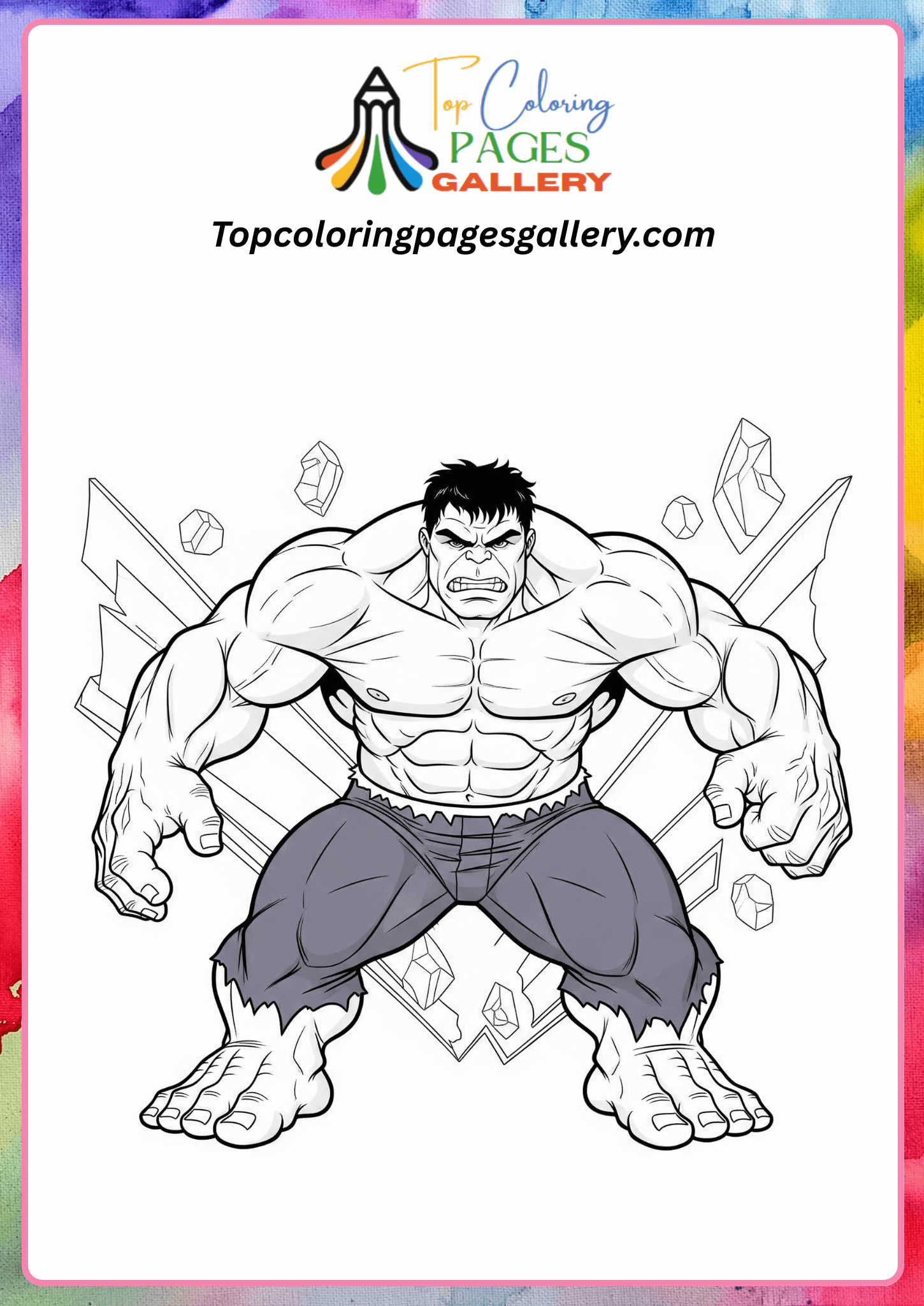 full size hulk coloring page