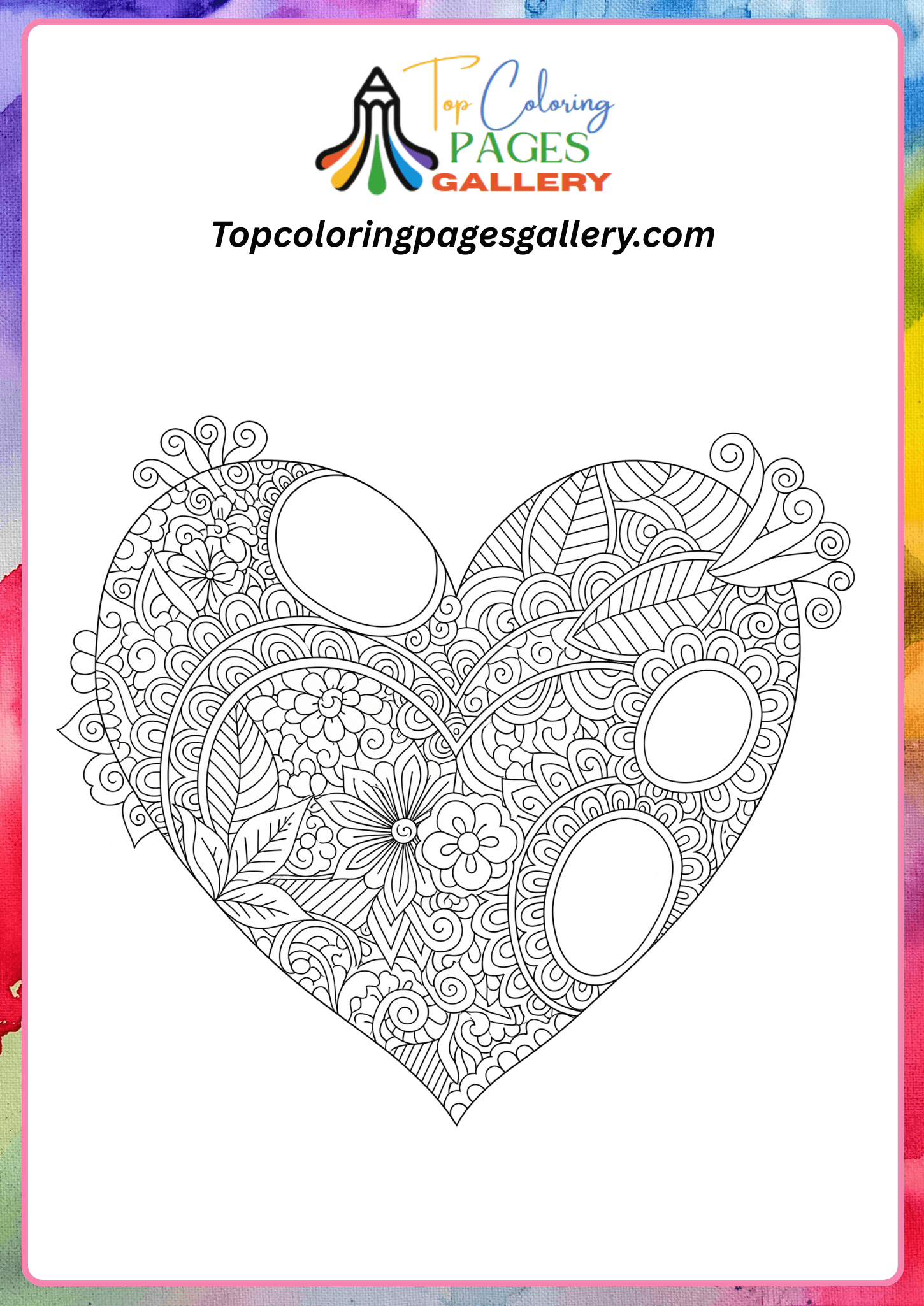 heart coloring for adults
