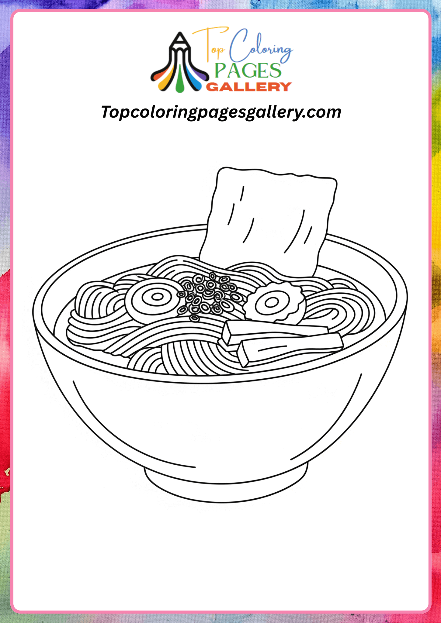 Ramen noodle coloring page