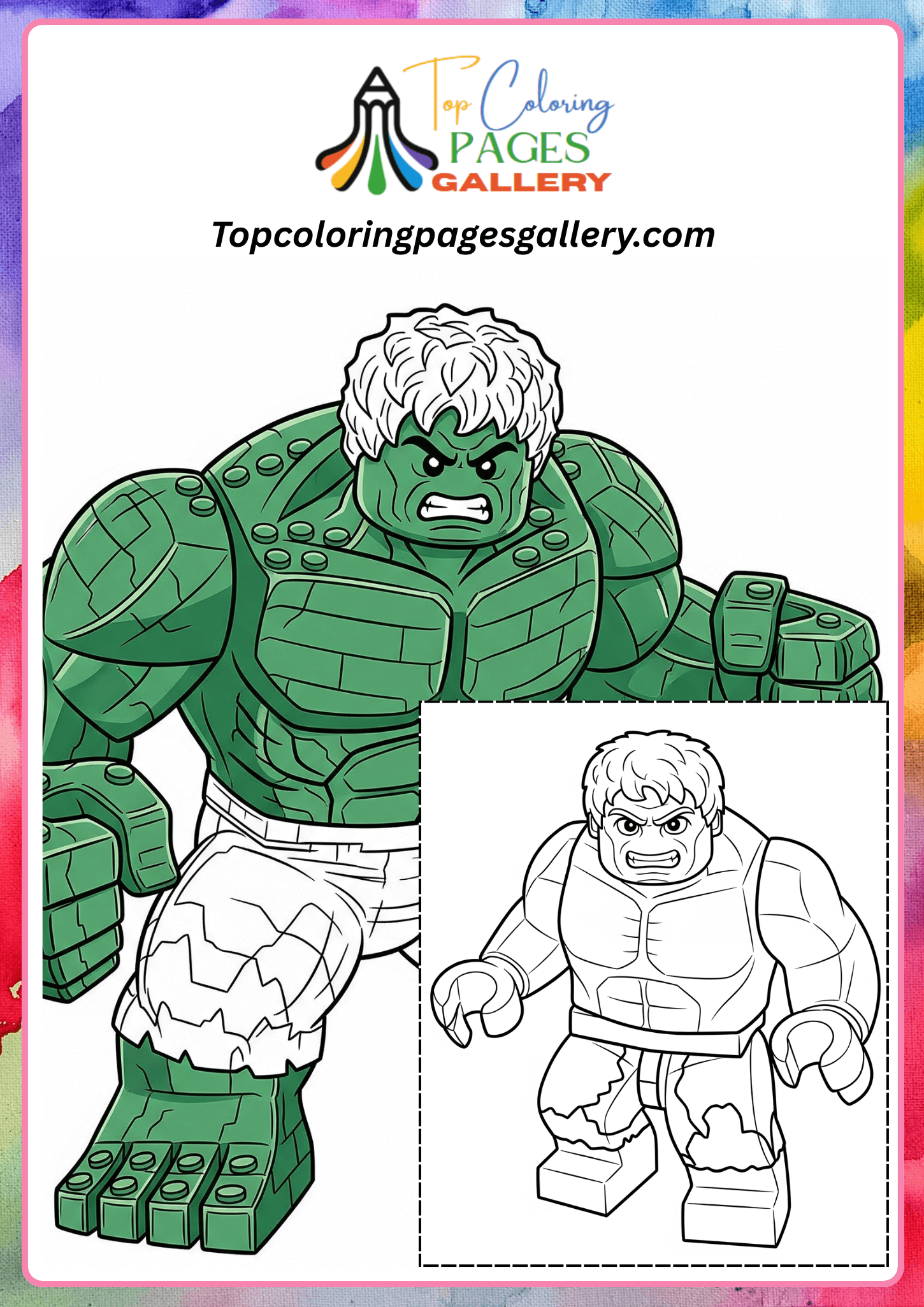 lego hulk coloring page