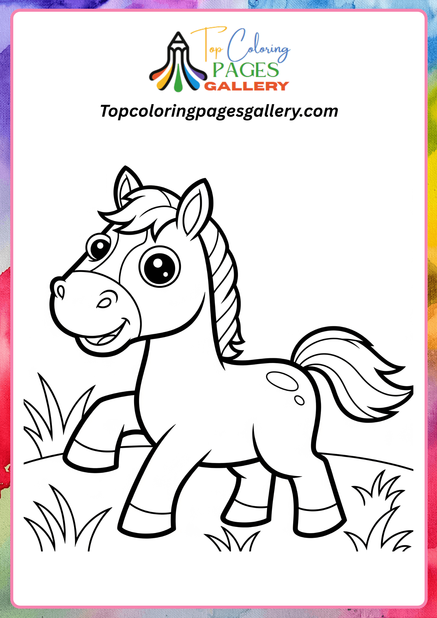 horse coloring page for toddlers