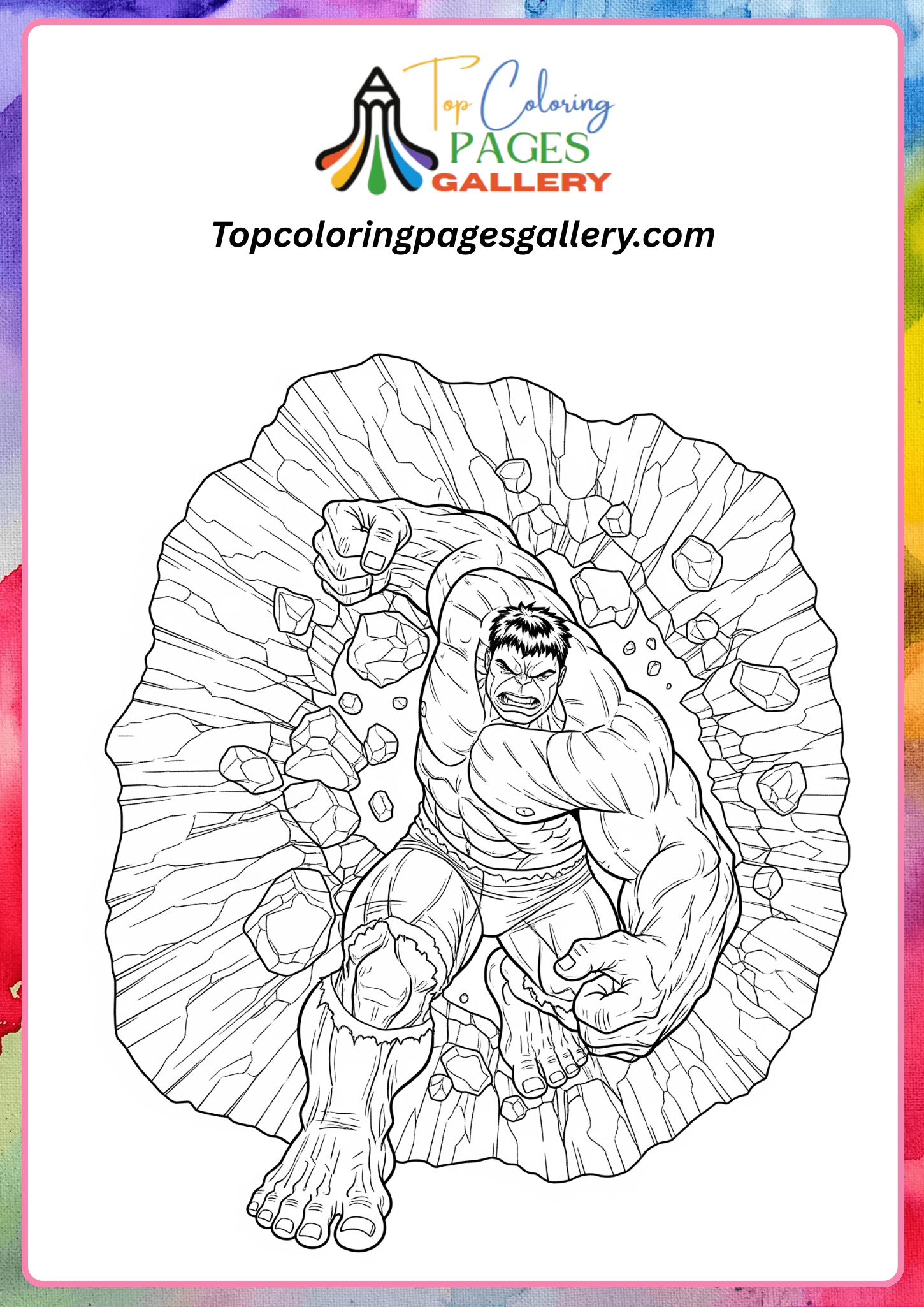 hulk smash stone coloring page