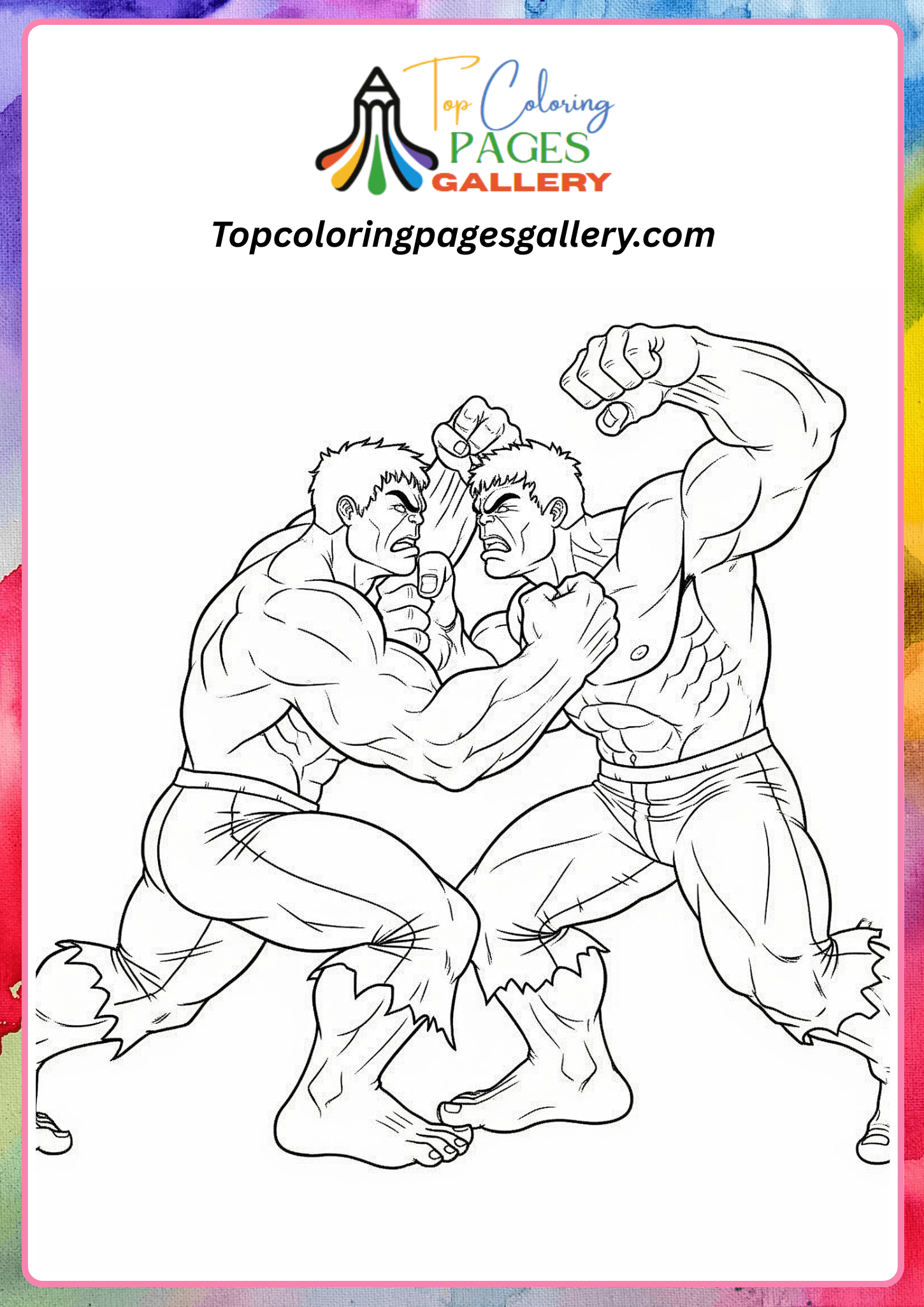 hulk vs hulk coloring page