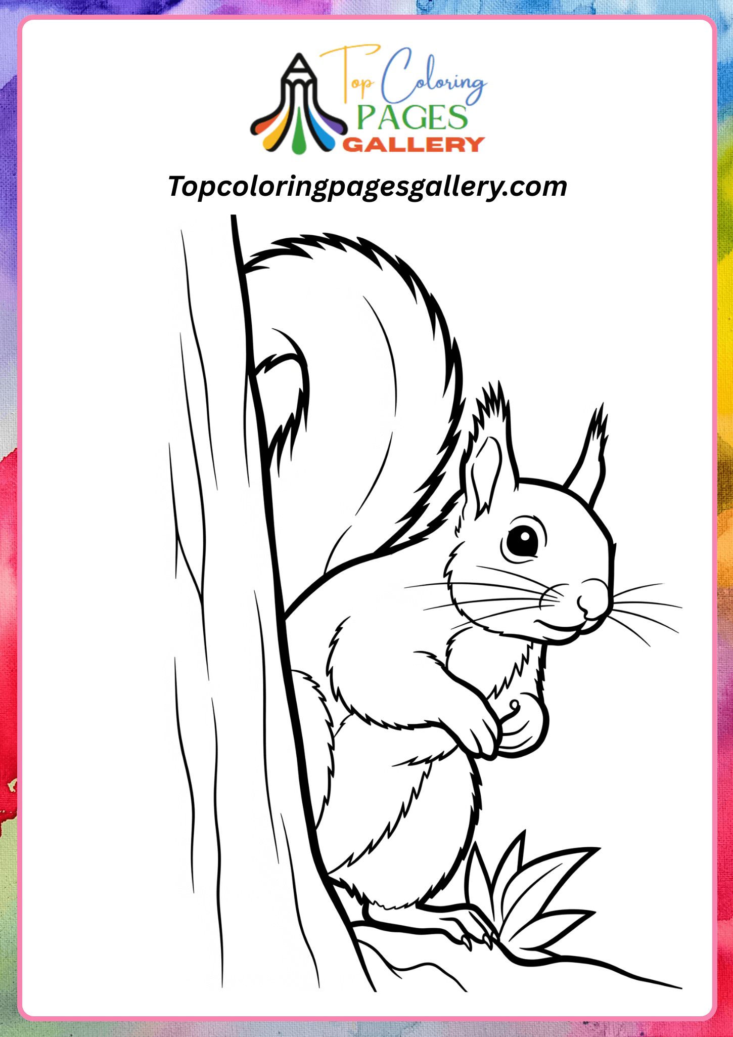 Squirrel behind tree