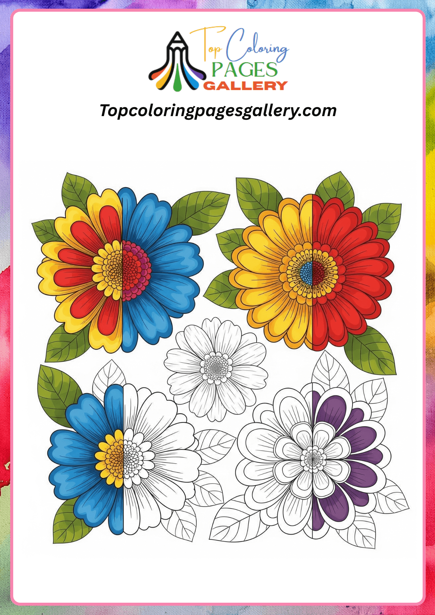 flower coloring pages for adults