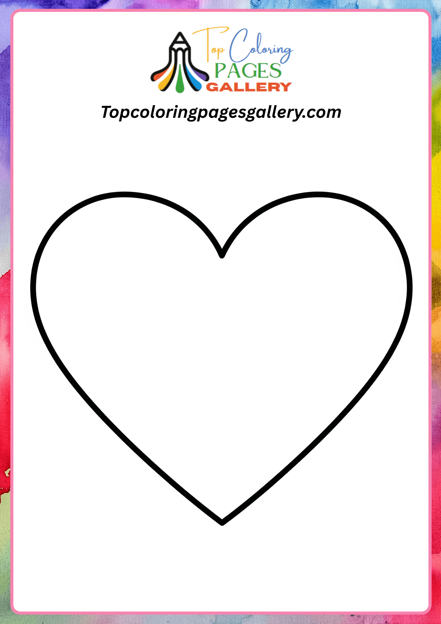 simple heart coloring page