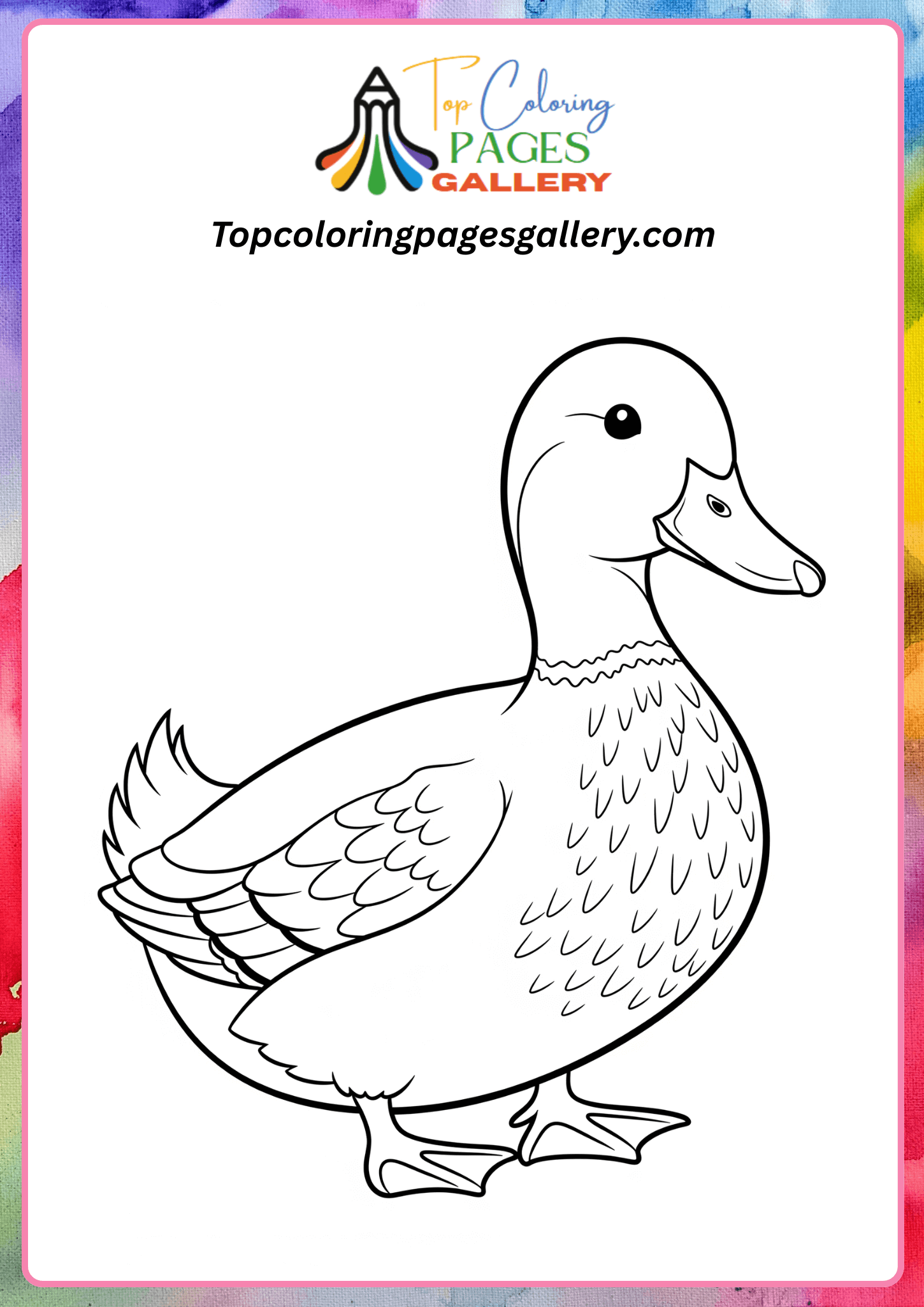 easy duck coloring page