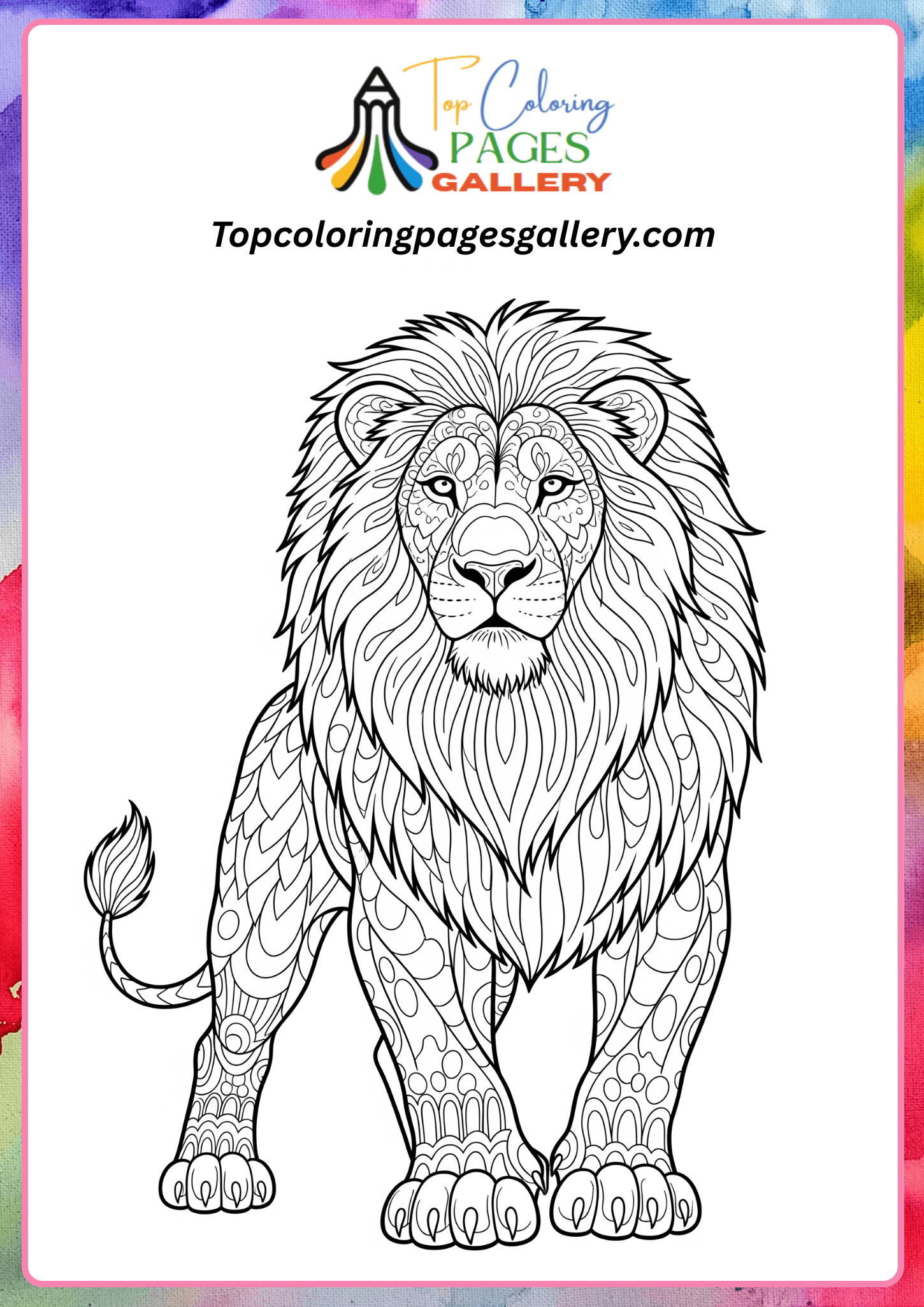 lion coloring page for adults