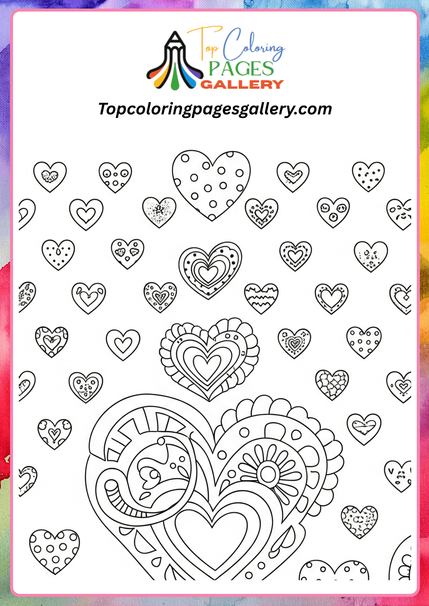 many small heart coloring