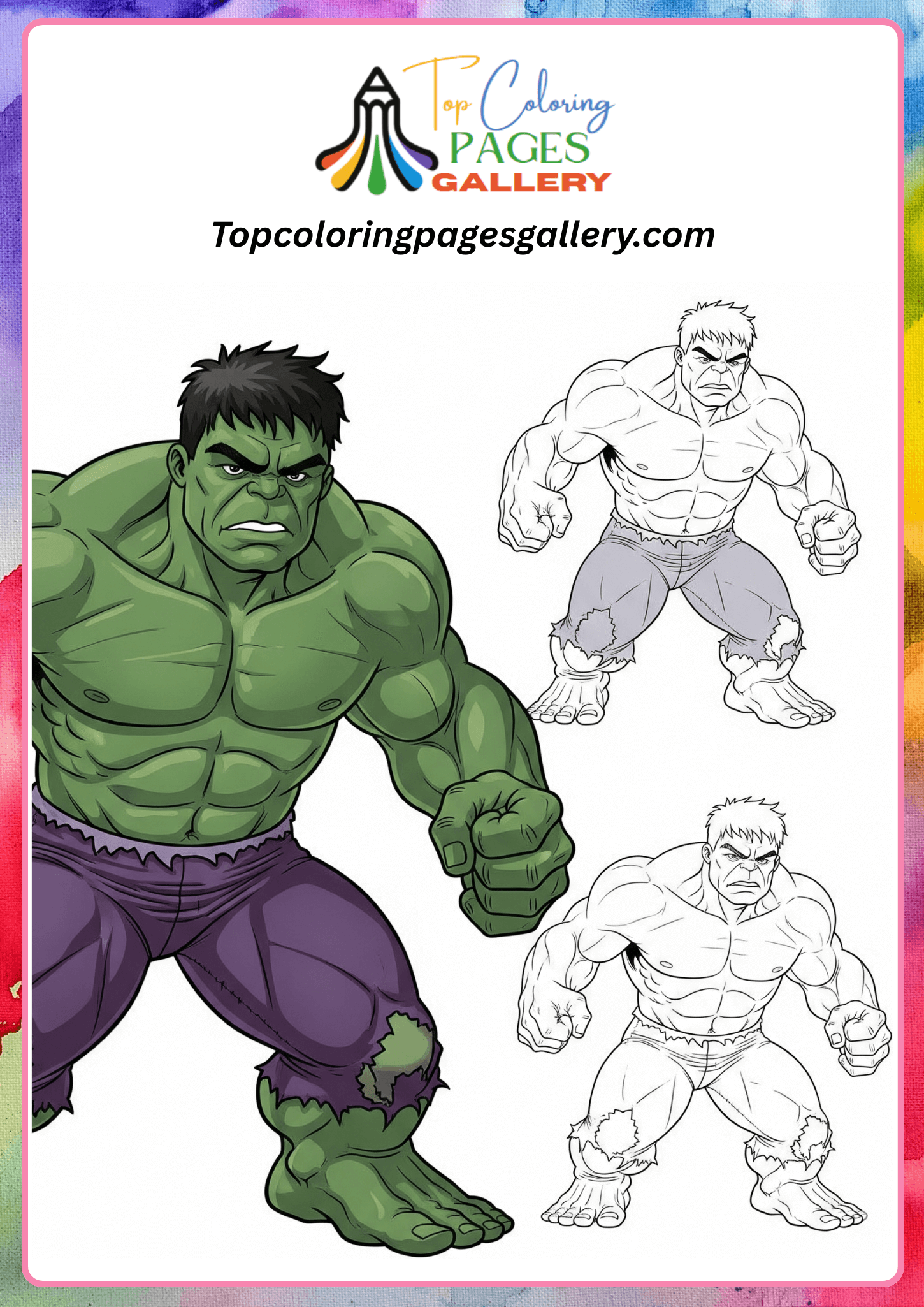simple hulk coloring page