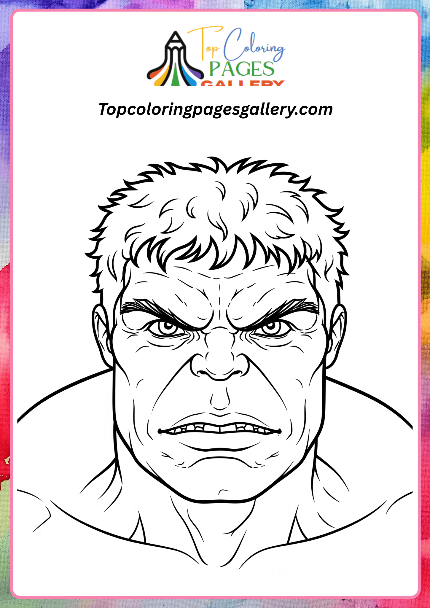 hulk face coloring page