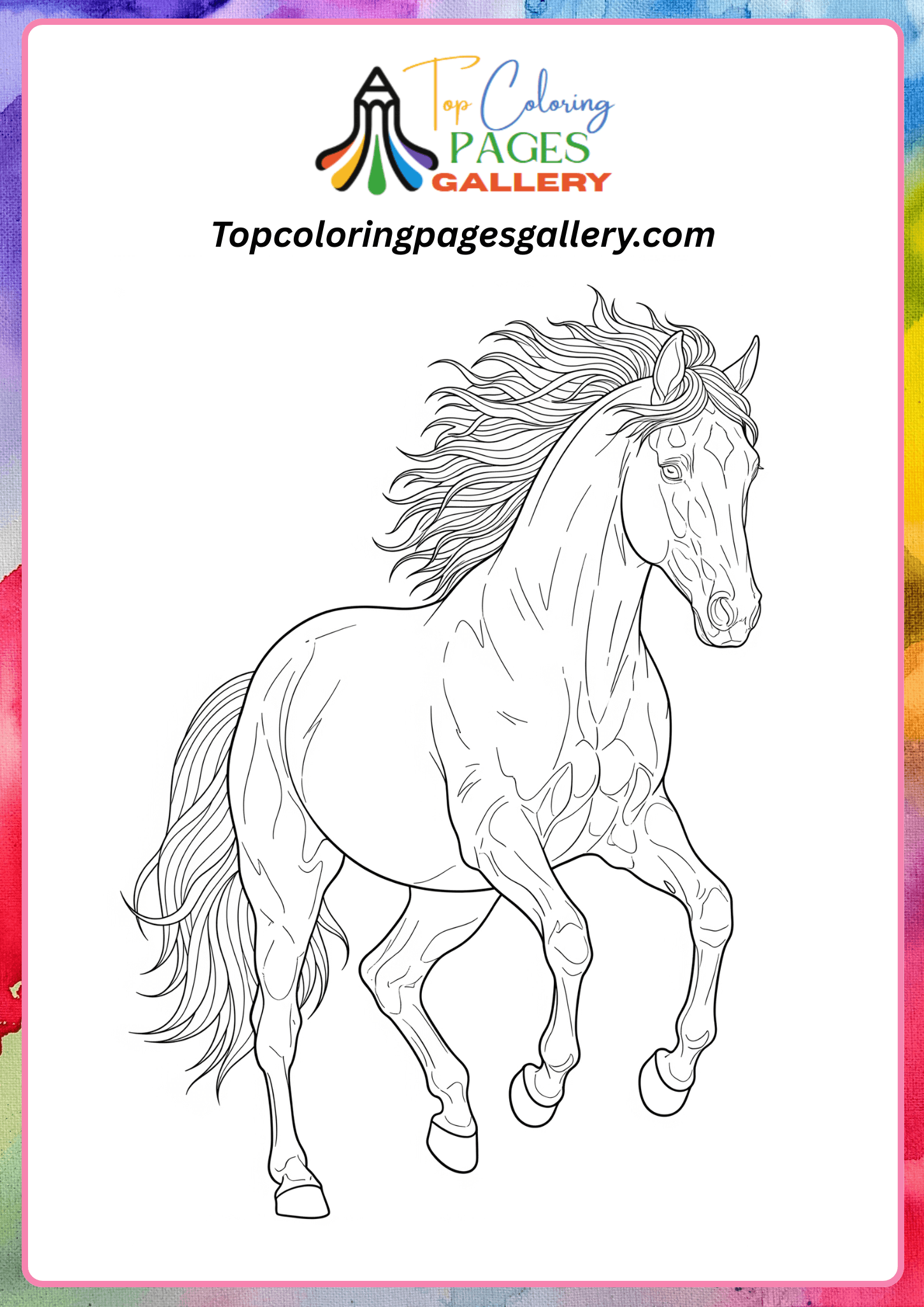 Jumping horse coloring page