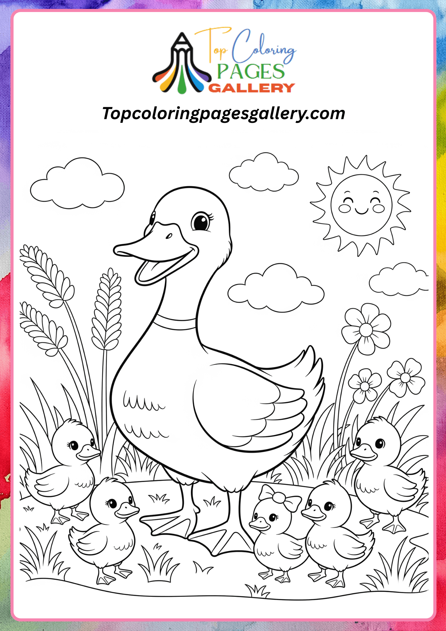 duck and cute chicks