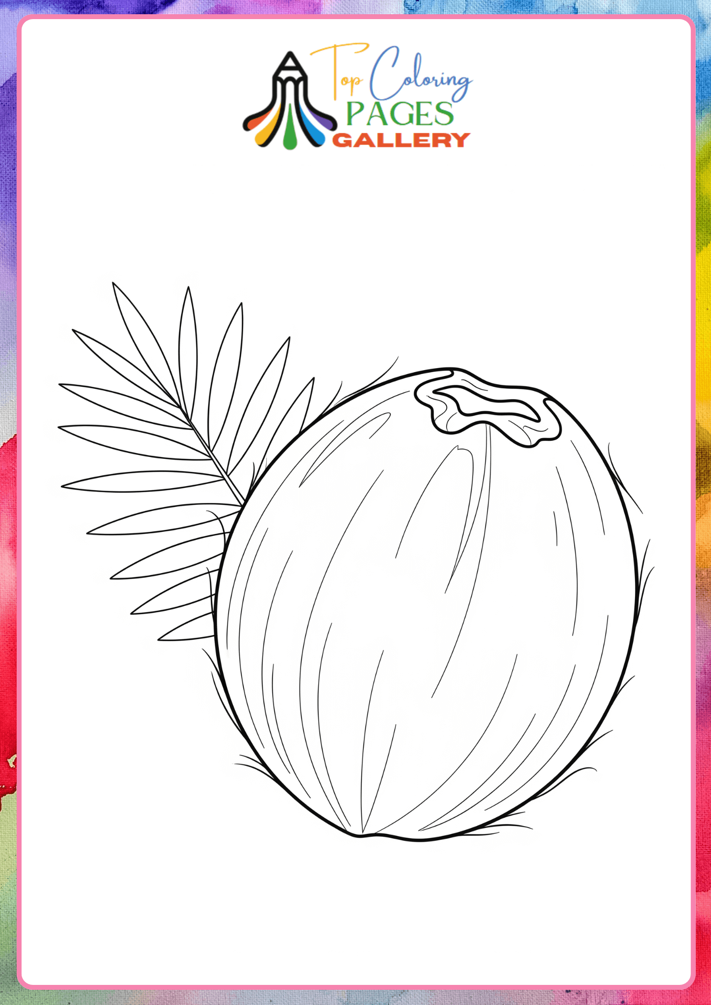 Full Coconut Coloring Page