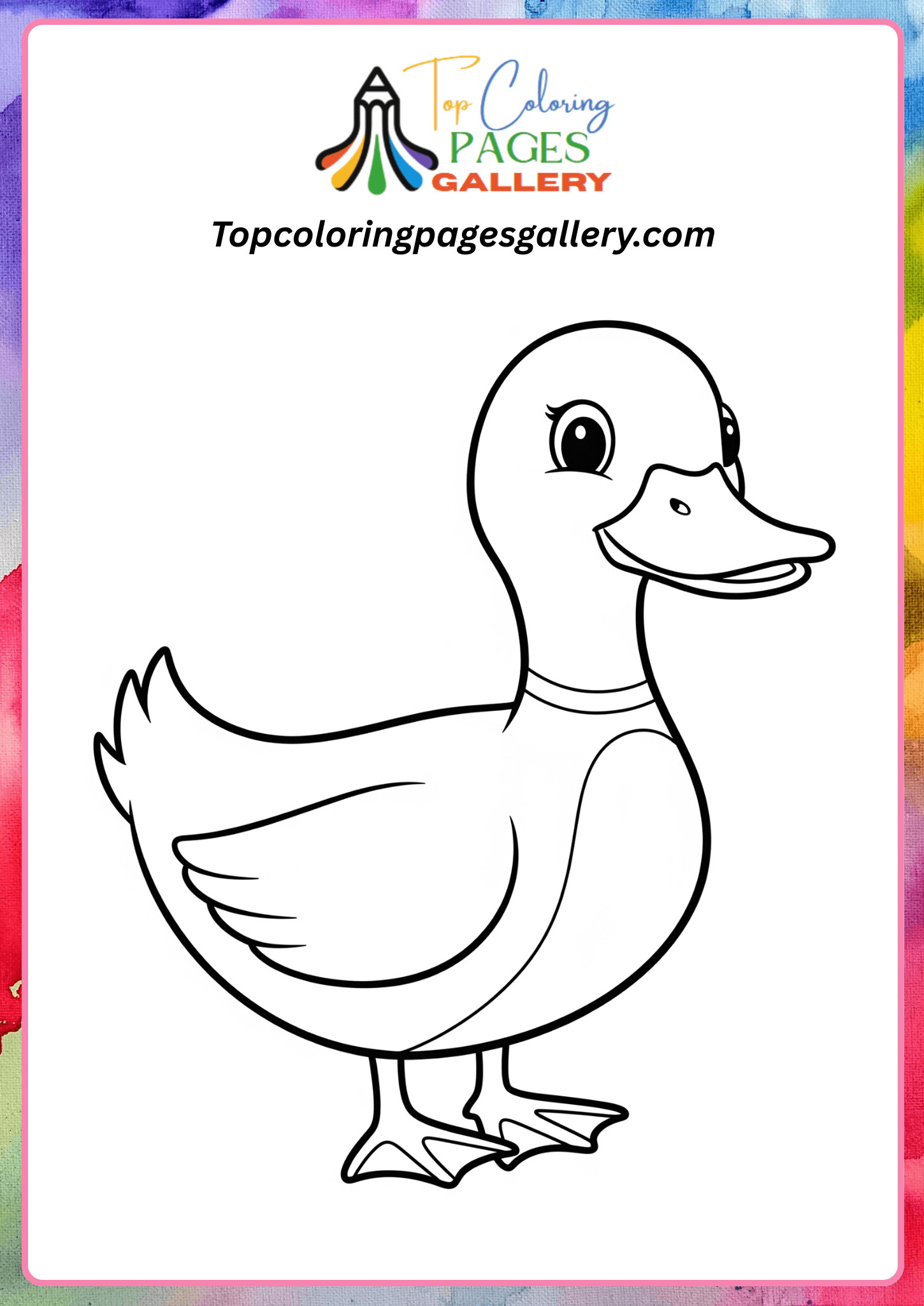 simple duck coloring page