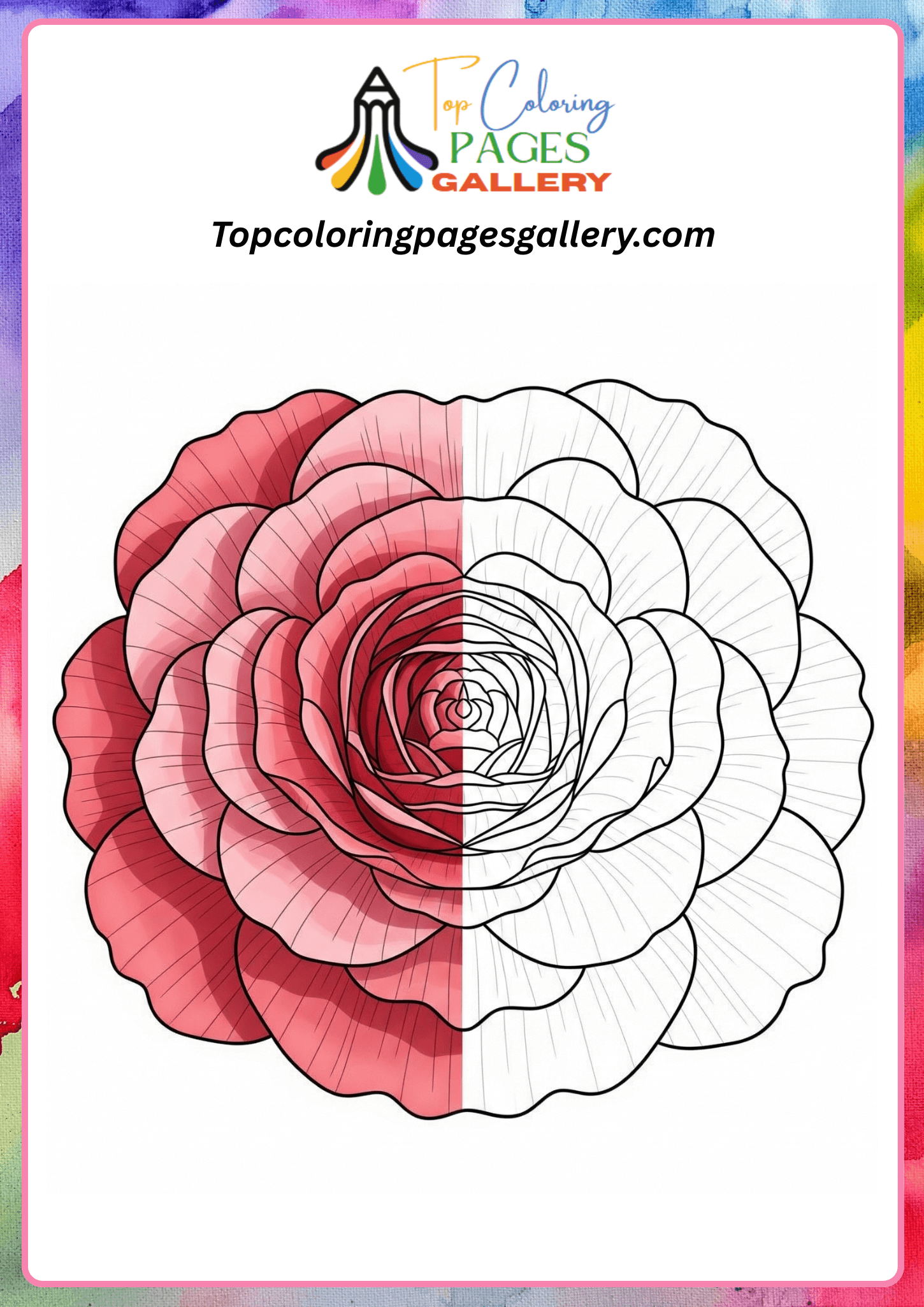 simple flower coloring page