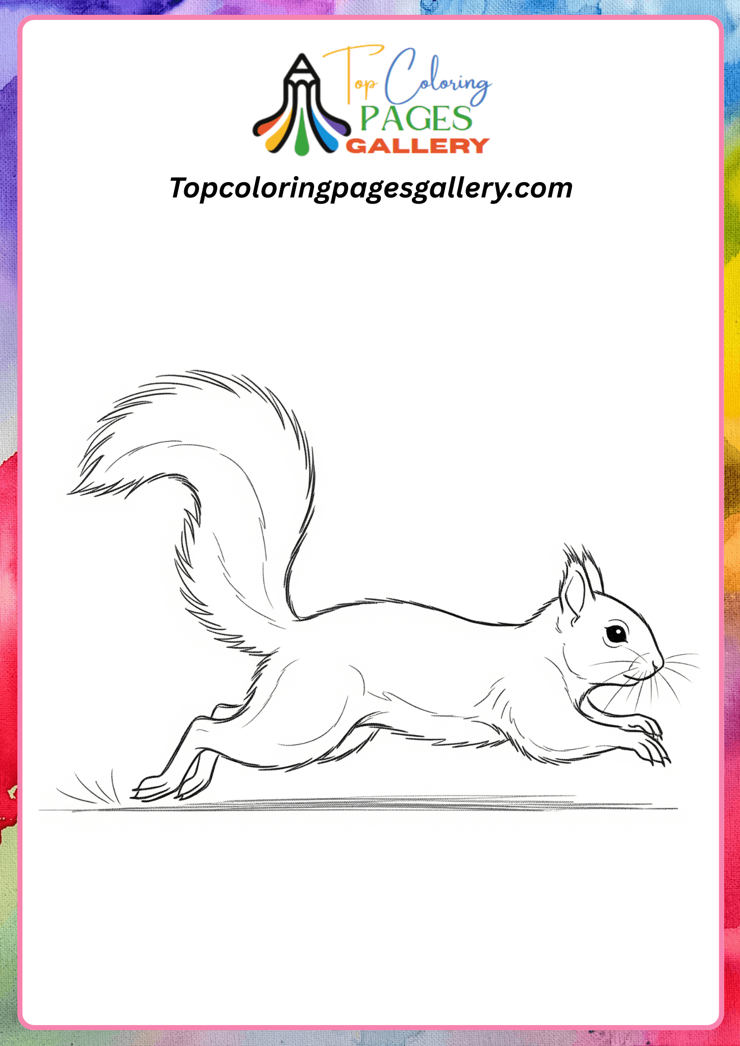 Running squirrel drawing
