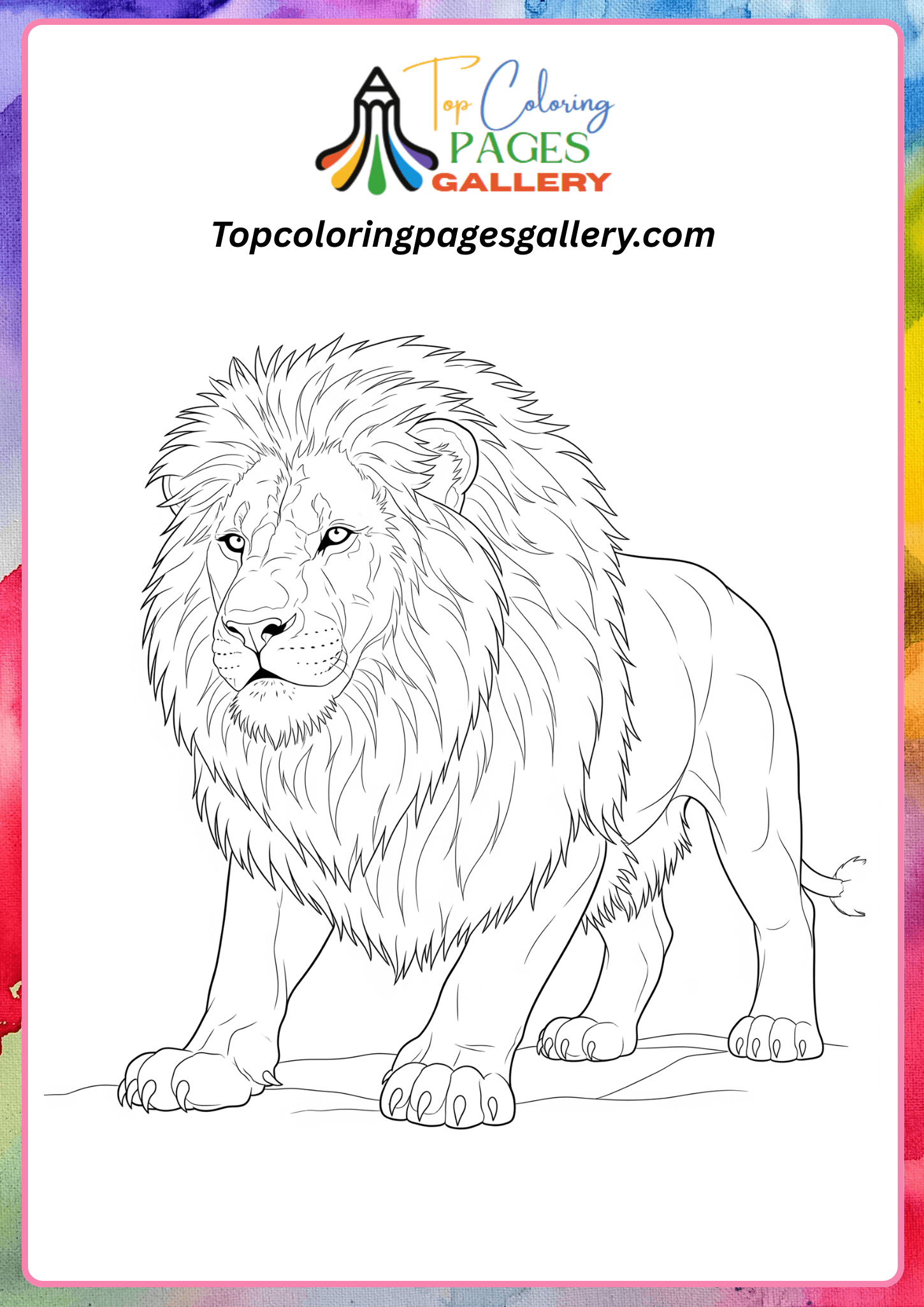 realistic lion coloring page