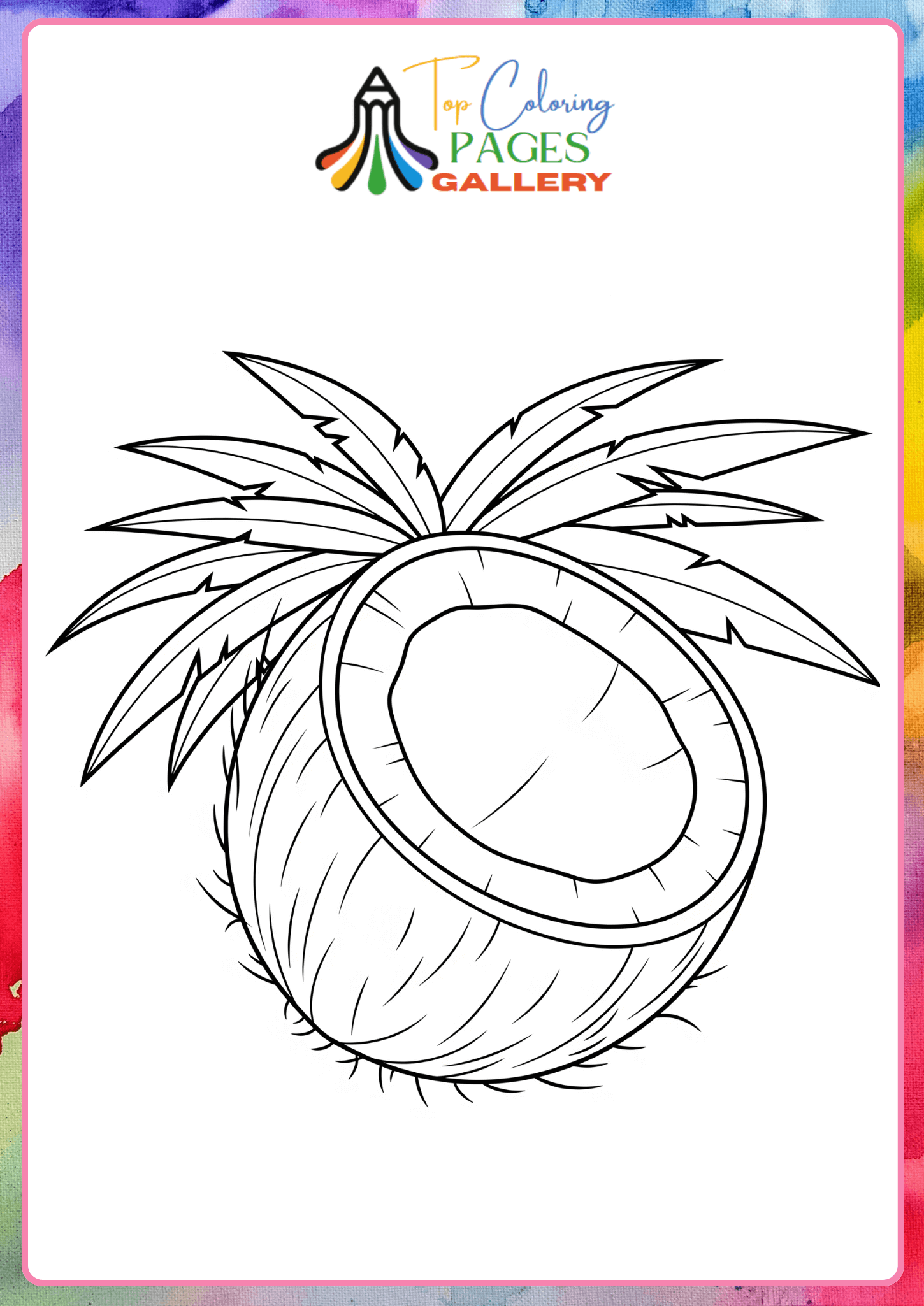 Free Coconut Coloring Page