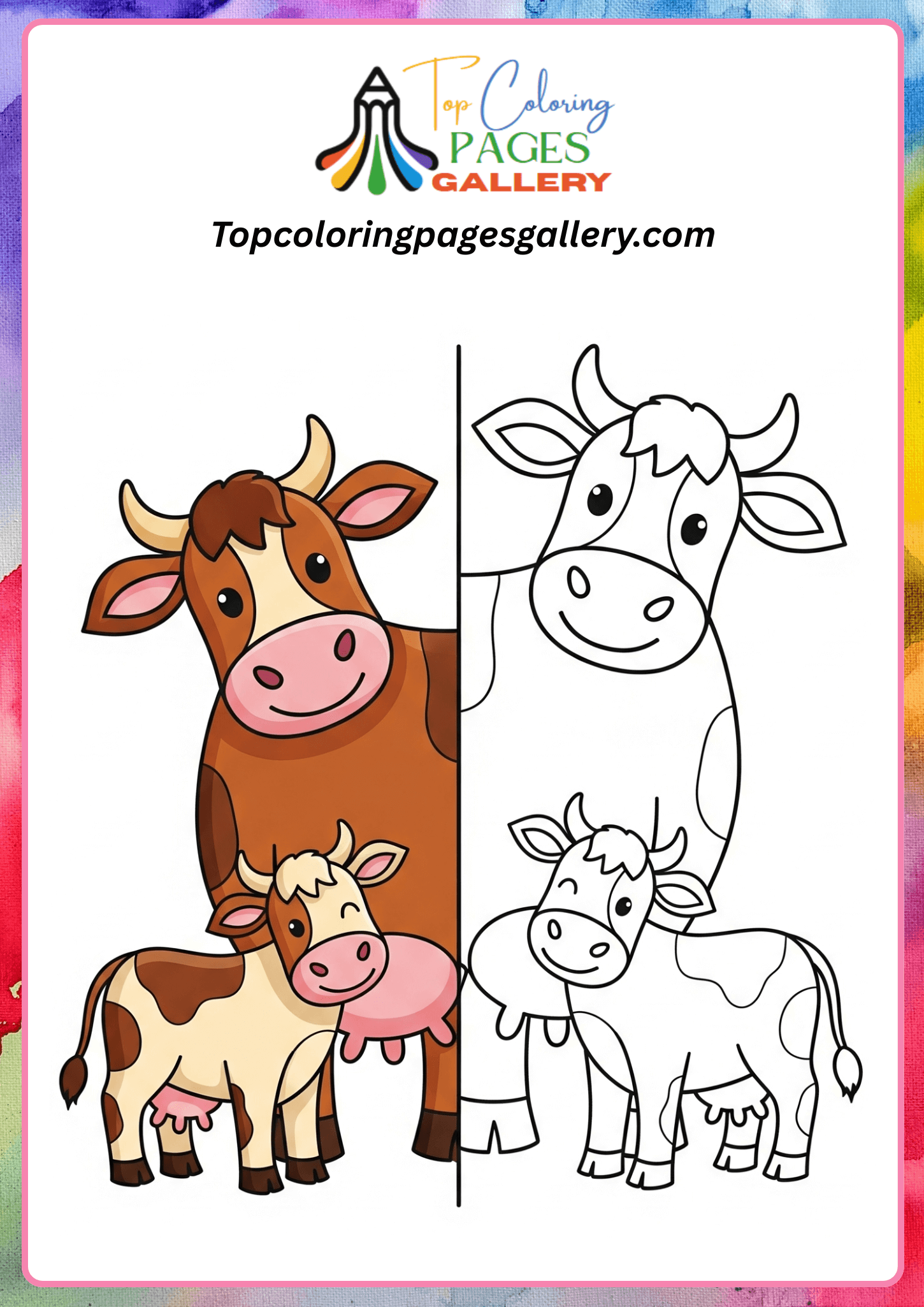cow coloring page printable