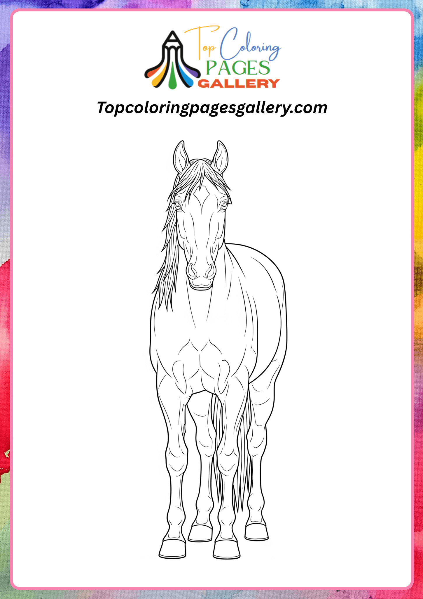beautiful horse coloring picture