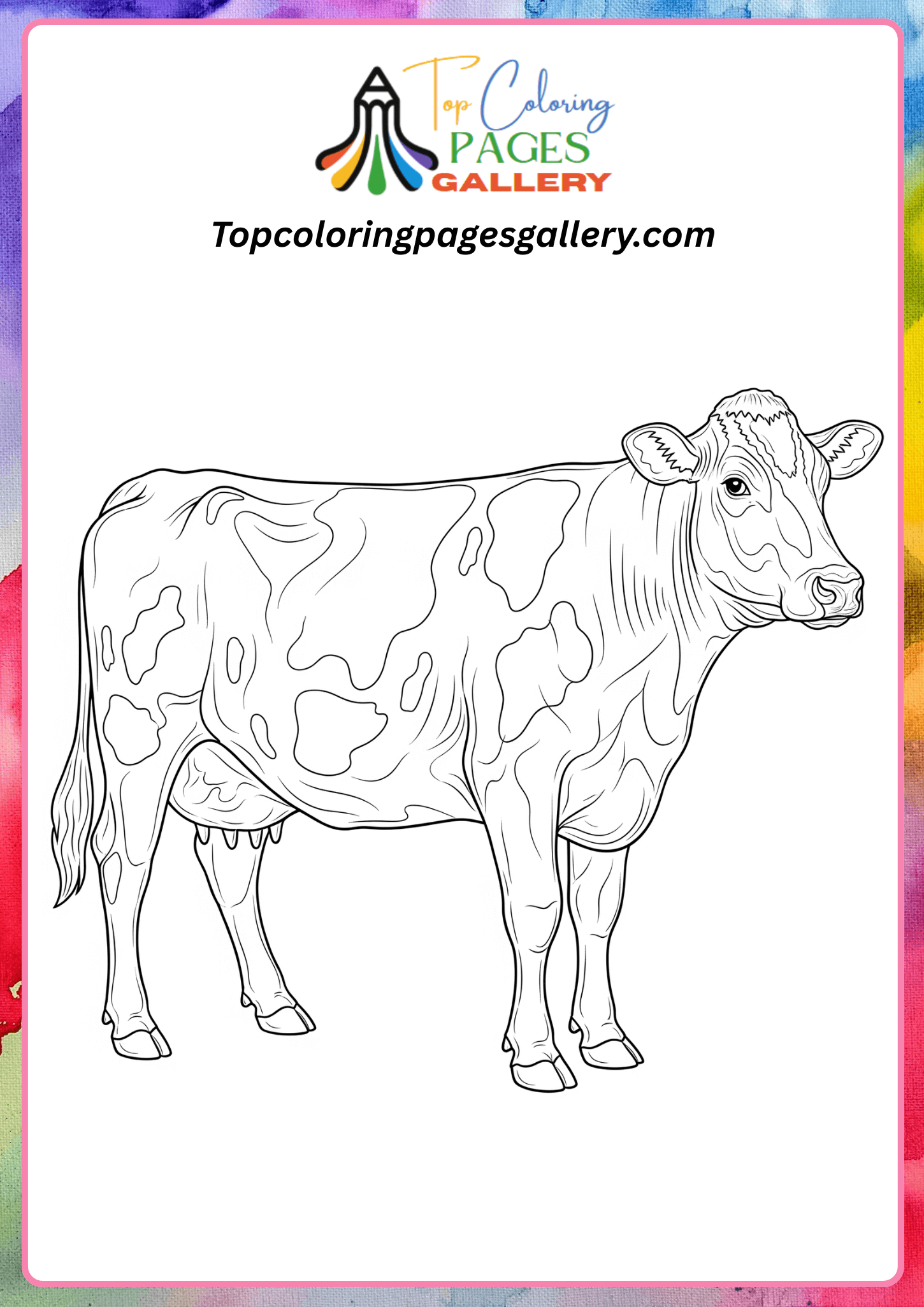 realistic cow coloring page