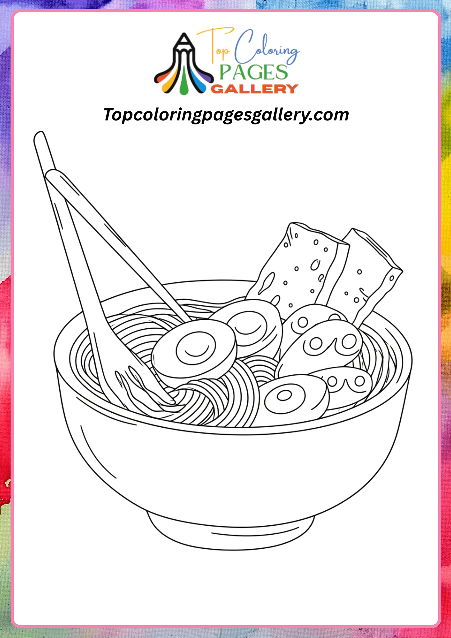 Ramen bowl coloring pages