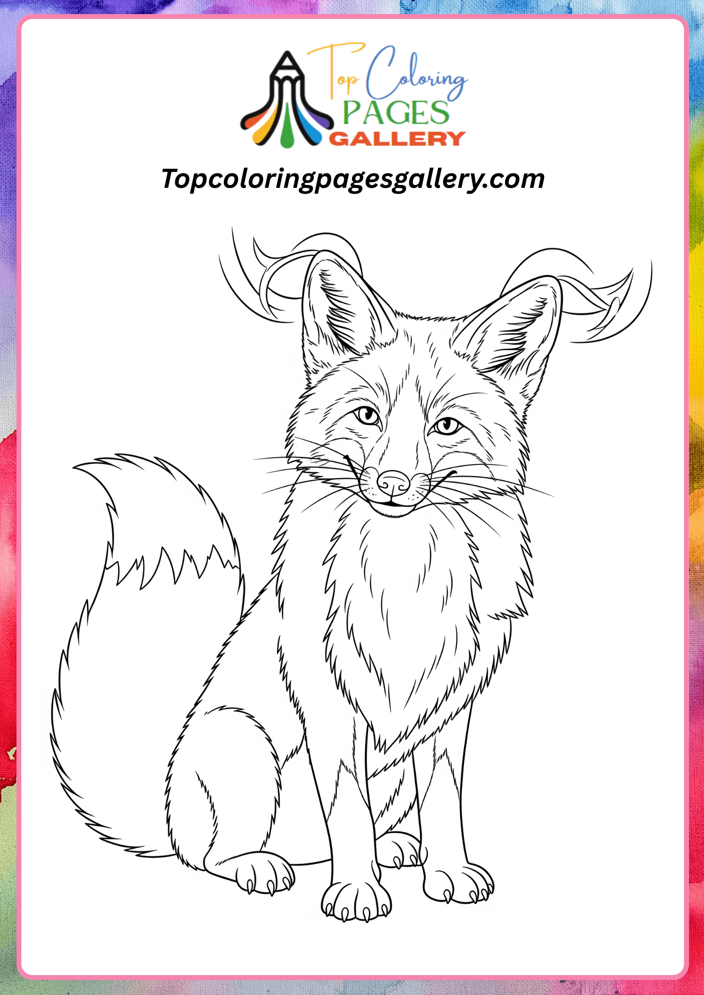 arctic fox coloring page