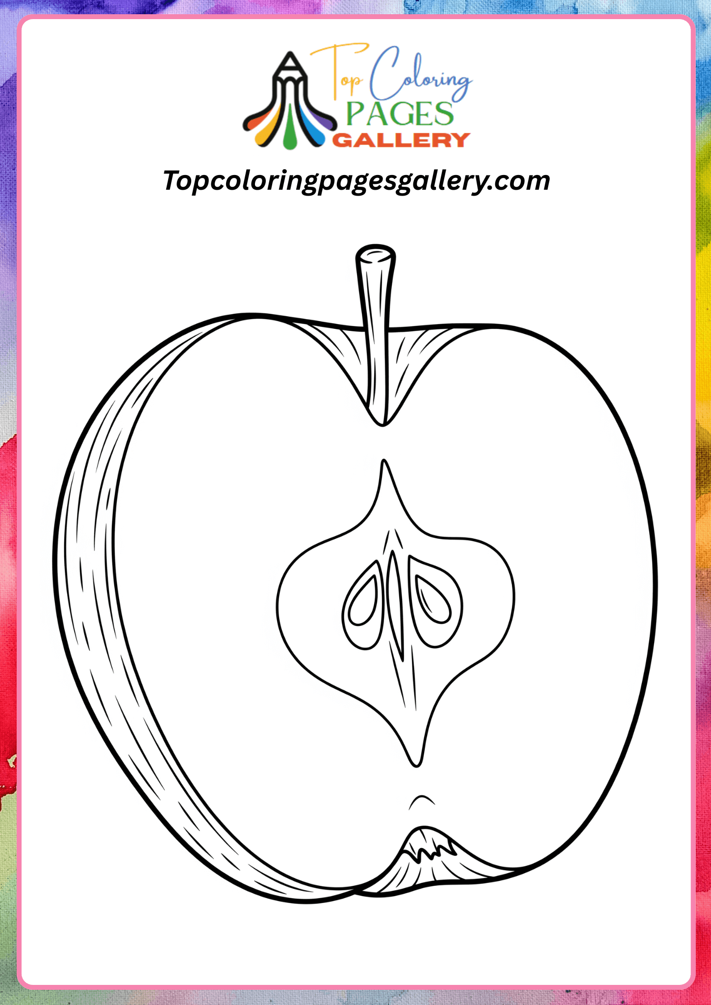 half apple drawing page