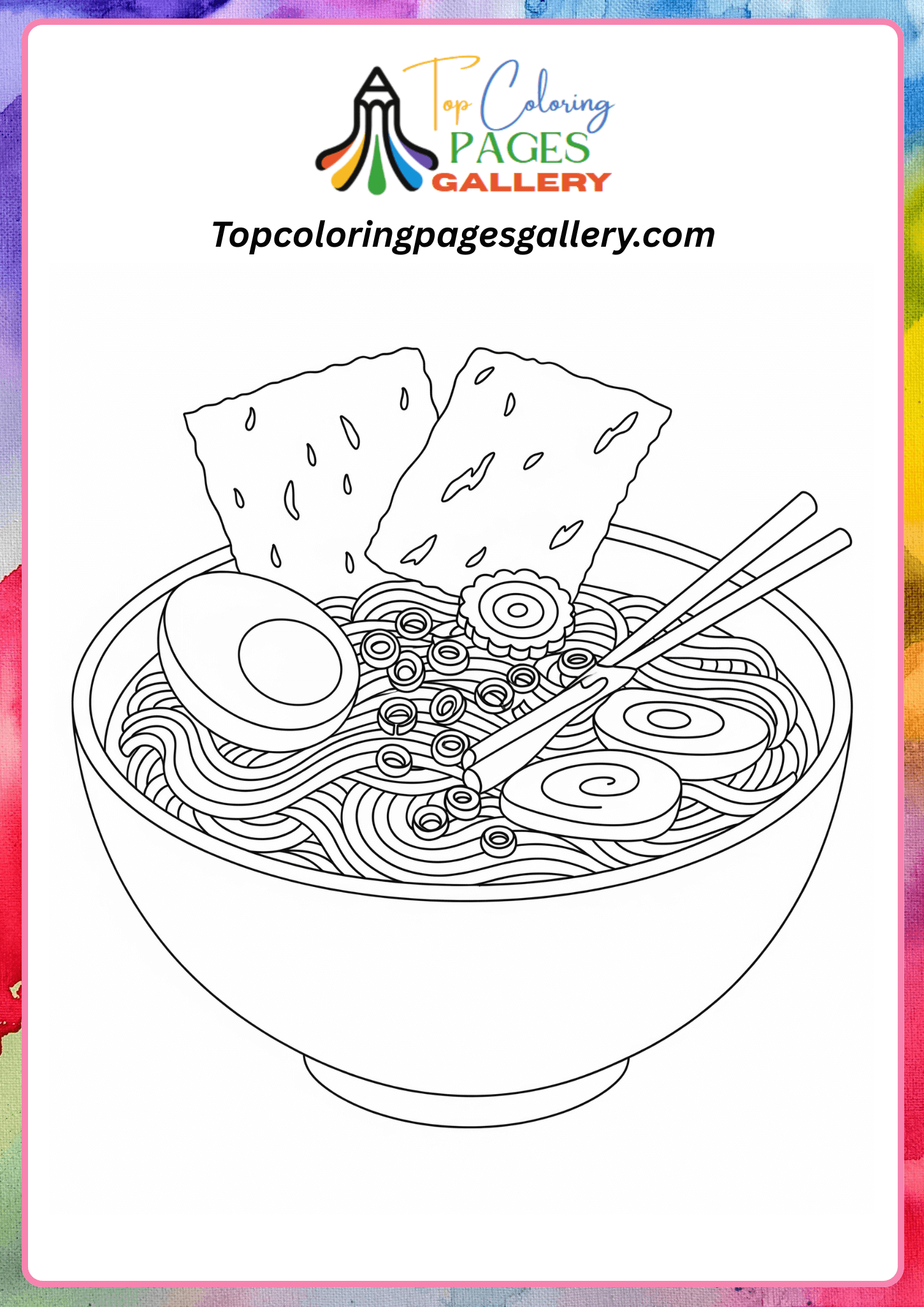 Food coloring pages ramen